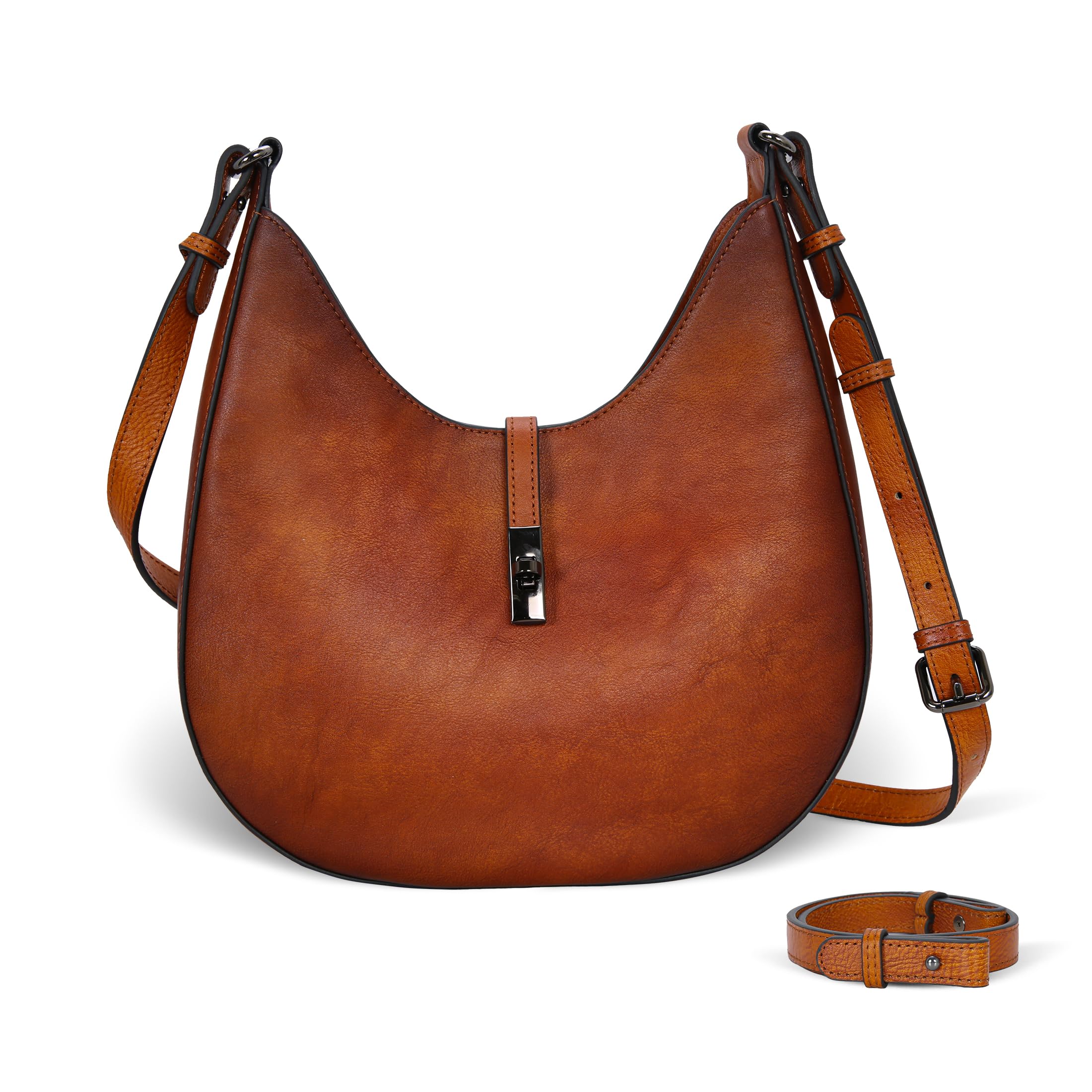 IsweeLeather Shoulder Bag Designer Crossbody Bags for Women Crescent Purse Hobo Handbags Everyday Purse