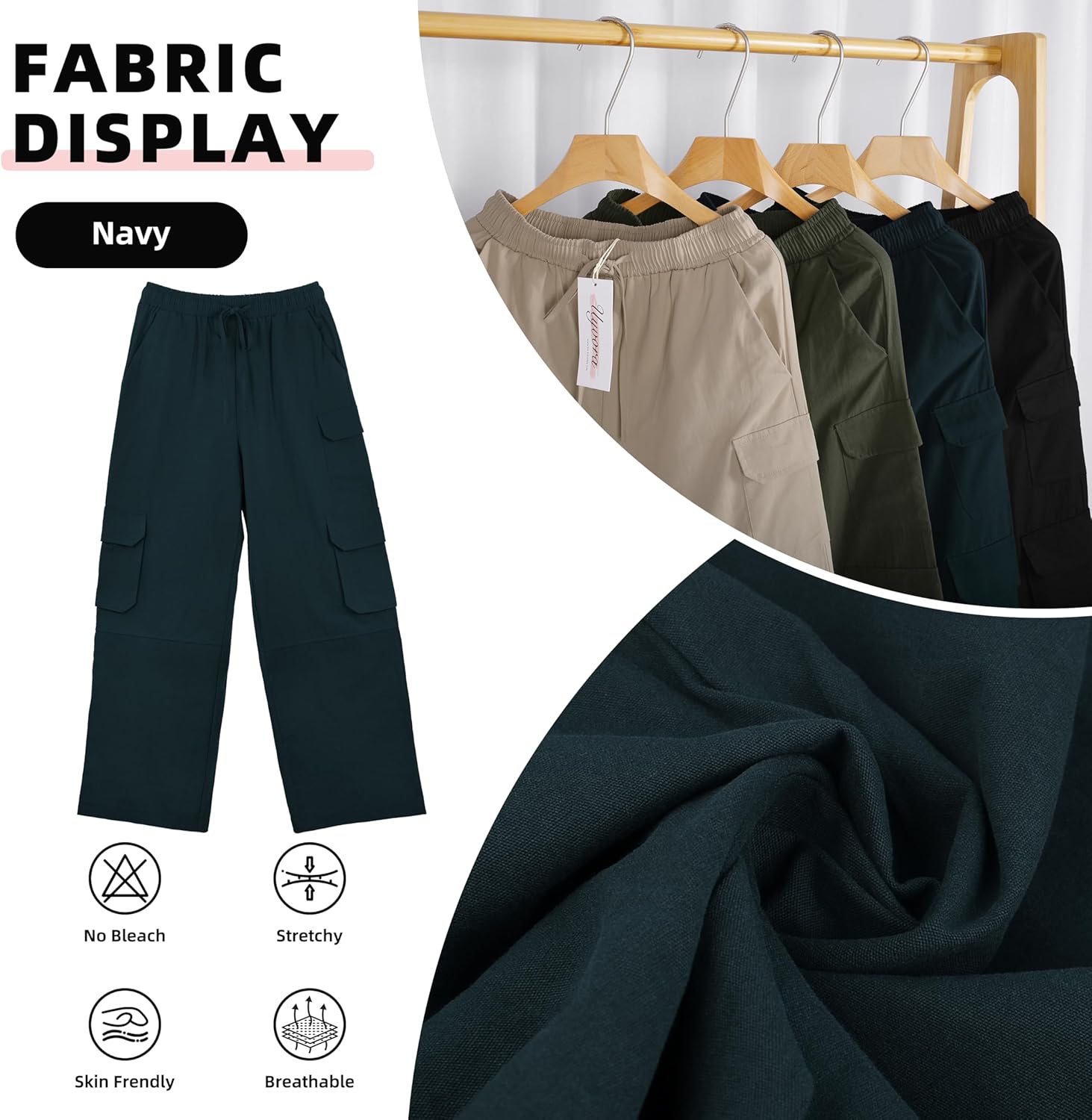 Cargo Pants Women High Waisted Baggy Y2K Straight Leg Pant Streetwear Parachute Pant with 7 Pockets - Image 5