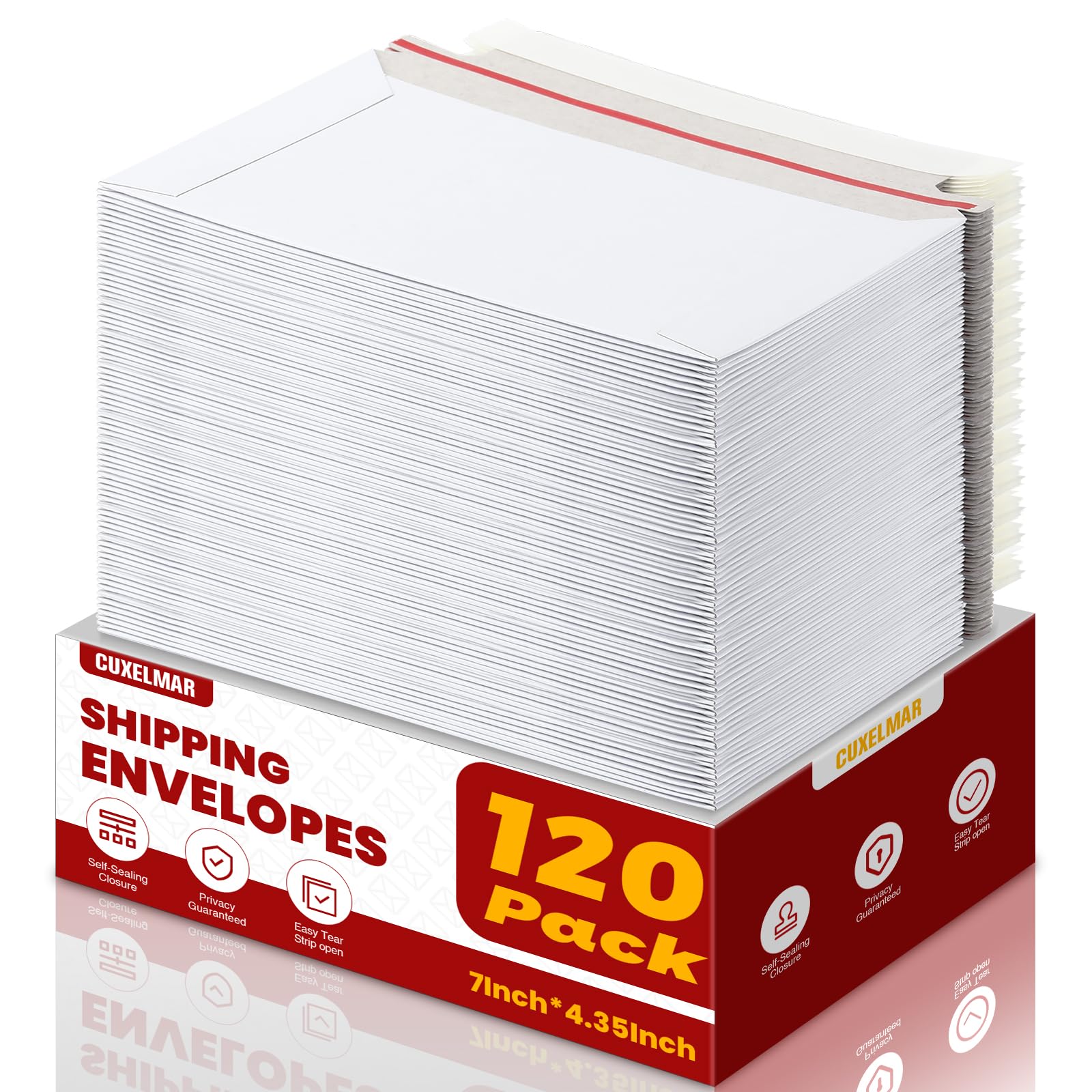 Photo 1 of 120 Pack White Rigid Mailers, 7"x4.35" Trading Card Shipping Envelopes for Collectors & Sellers, Perfect Size Shipping Envelopes for Mailing Semi-Rigid and standard rigid card protectors