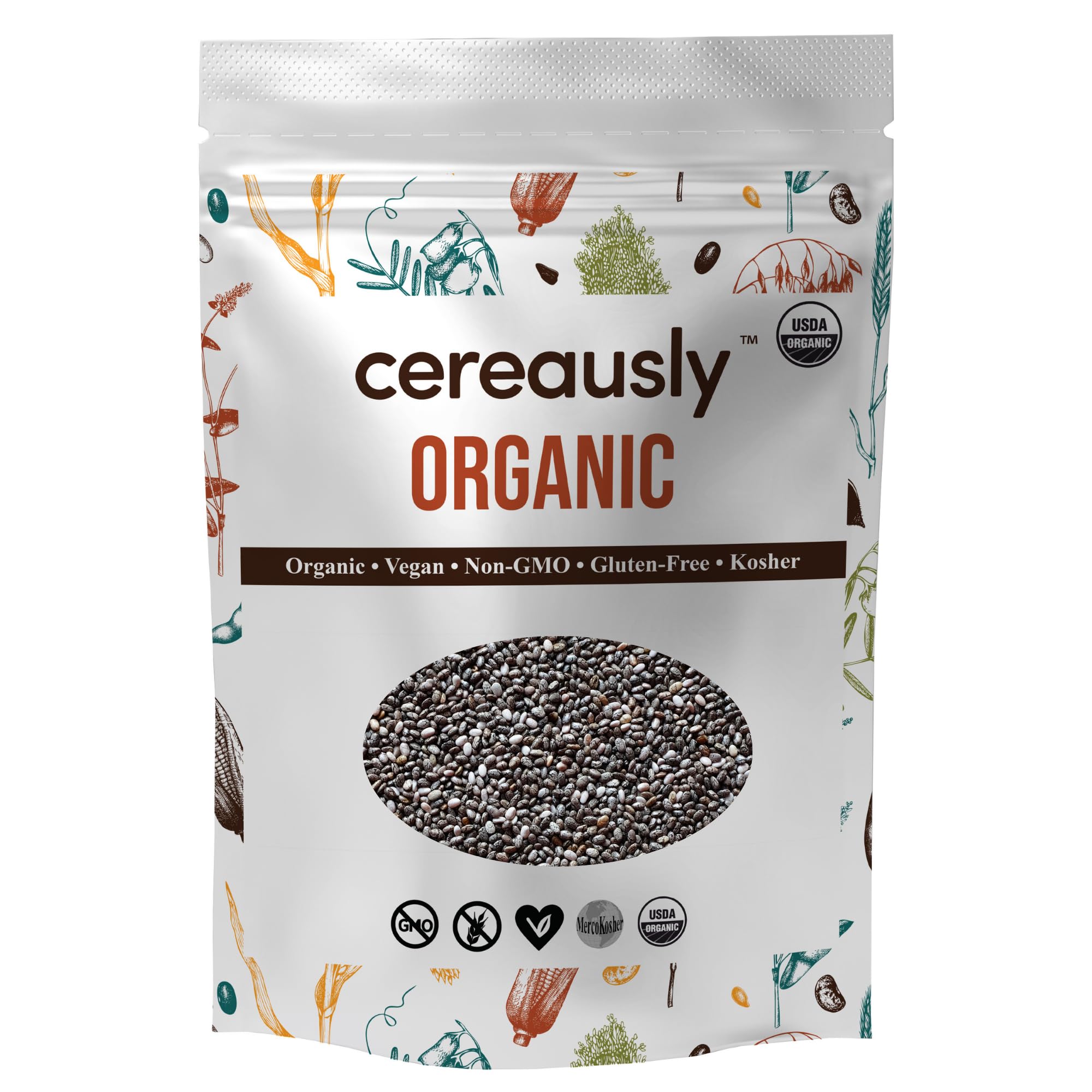 Cereausly Organic Black Chia Seeds