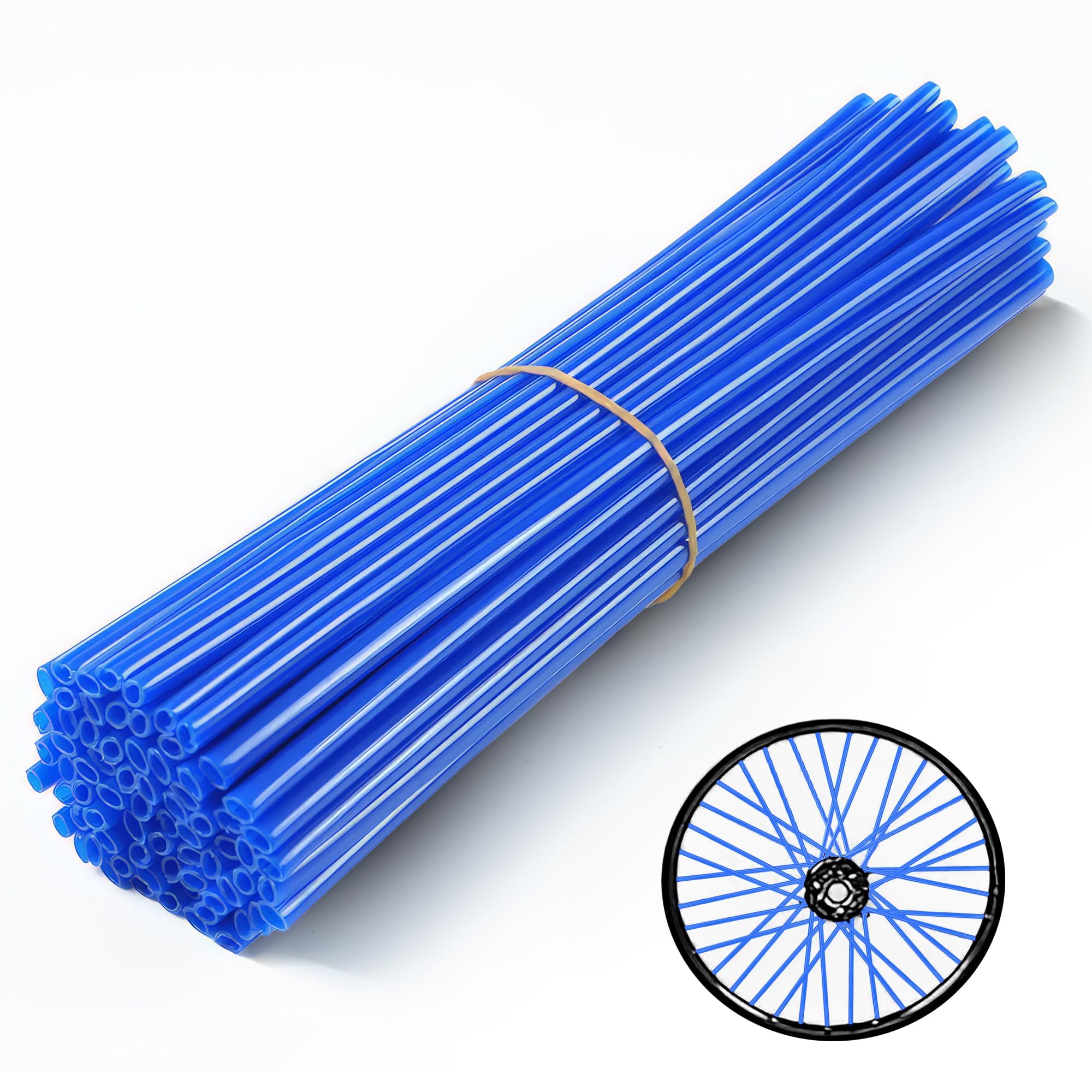 HHLUPUP Universal Bicycle Bike Spoke Covers 72Pcs Motorcycle Wheelchair Wheel Spoke Wraps, Dirt Bike Spoke Skin, Pipe Trim for 8"-21" Spoke Rims Spoke