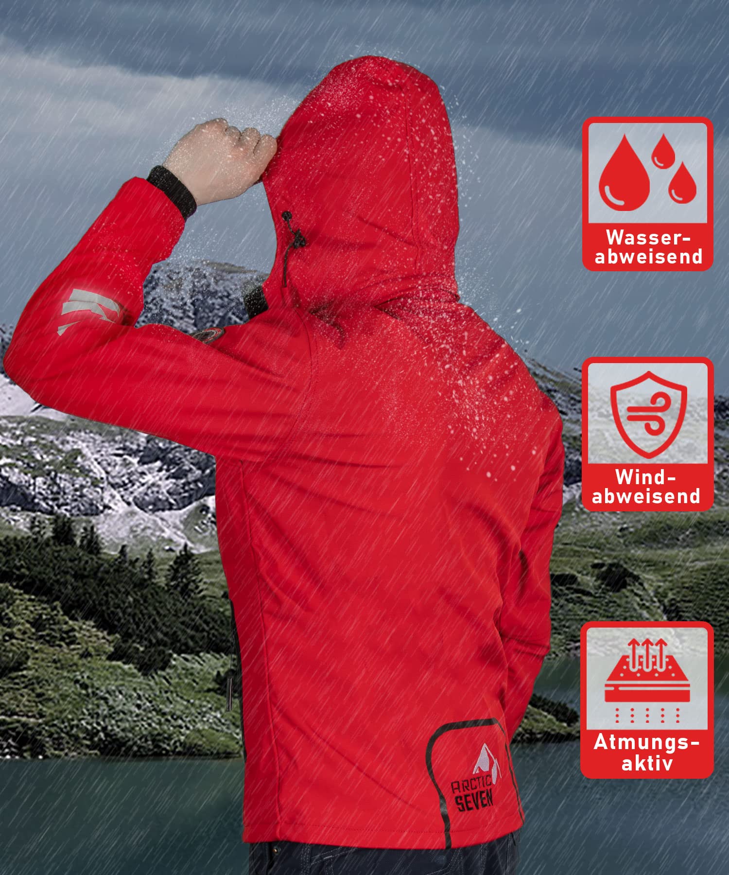 męska designerska kurtka softshellowa, funkcyjna, outdoorowa, przeciwdeszczowa kurtka sportowa AS301