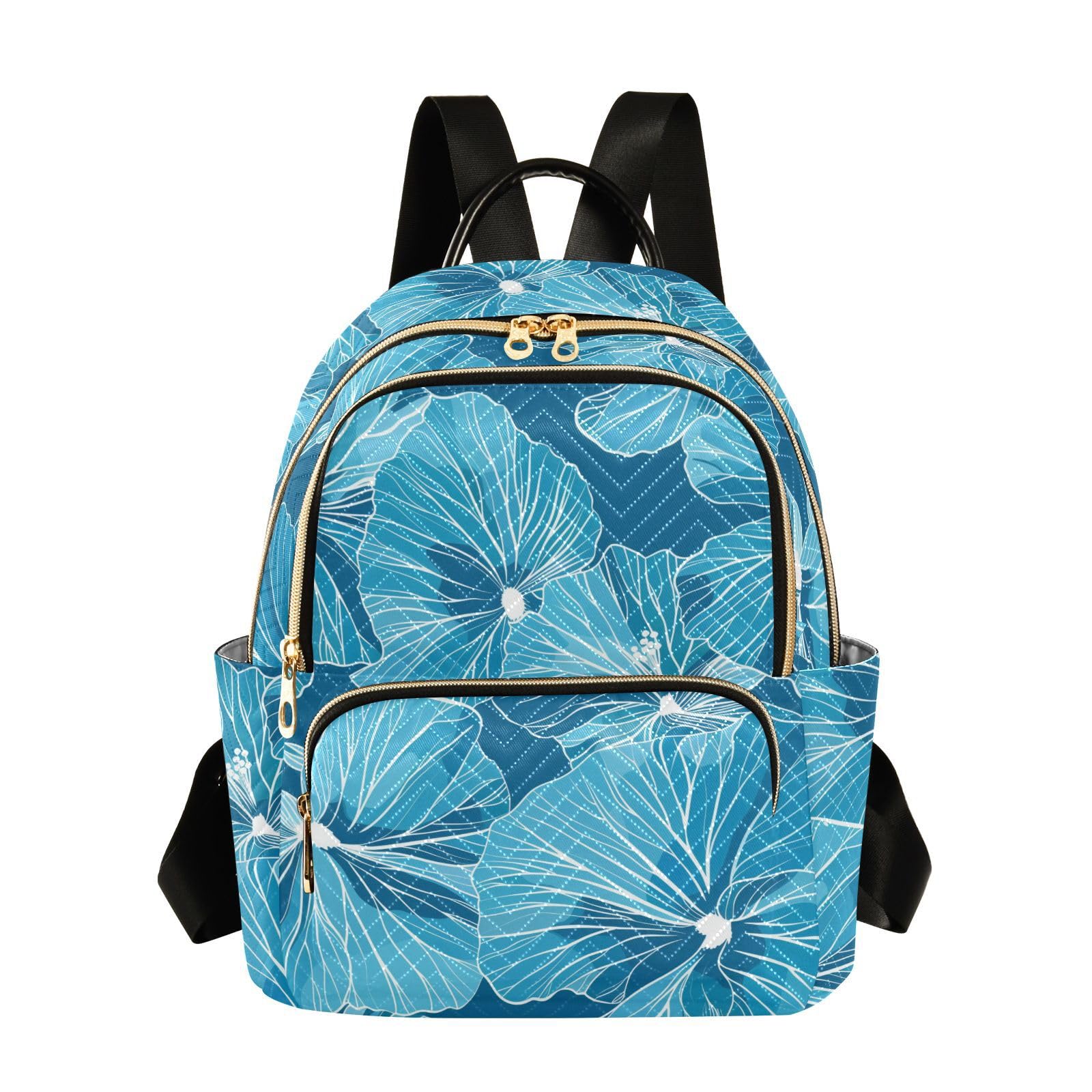 Mochila de viaje Bold Line Leaf Geranium Cyan Blue de alta calidad 12.5" 8