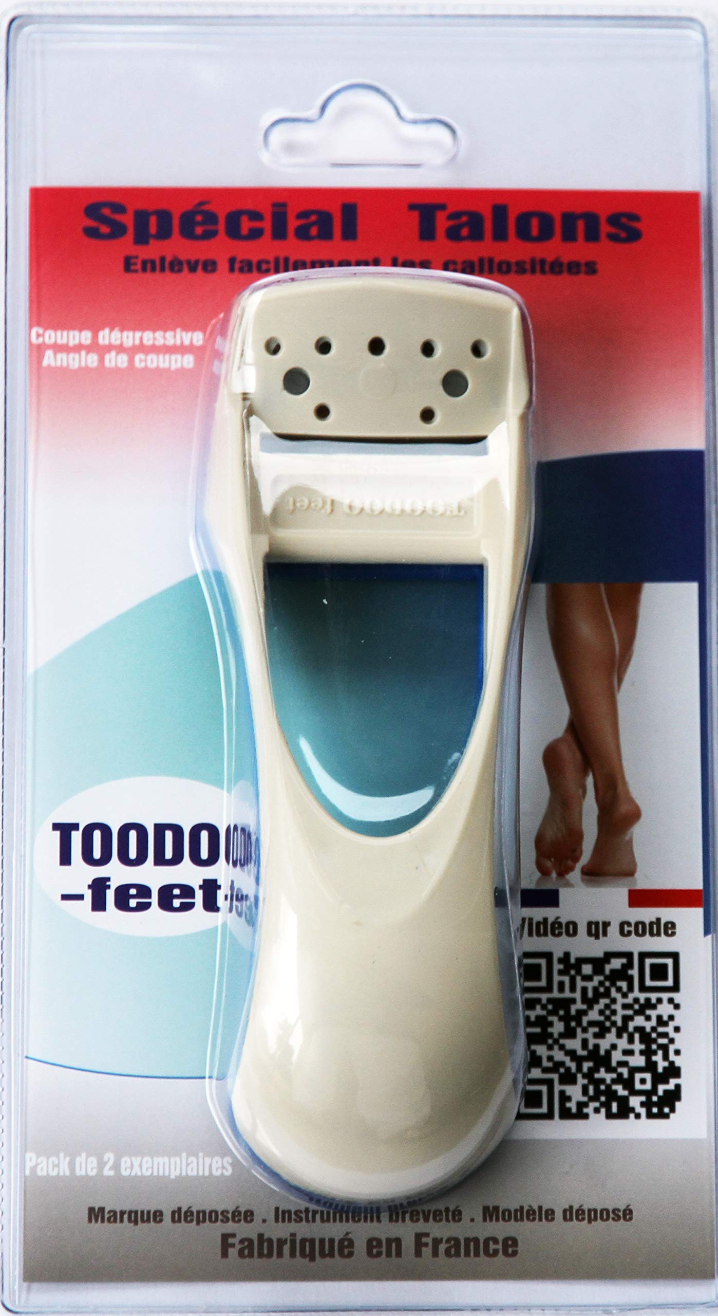 TOODOO Feet Coupe Cors - Spécial Talons pour Peaux Durcies et Calleuses, Lot de Deux, Utilisation Rapide et Efficace