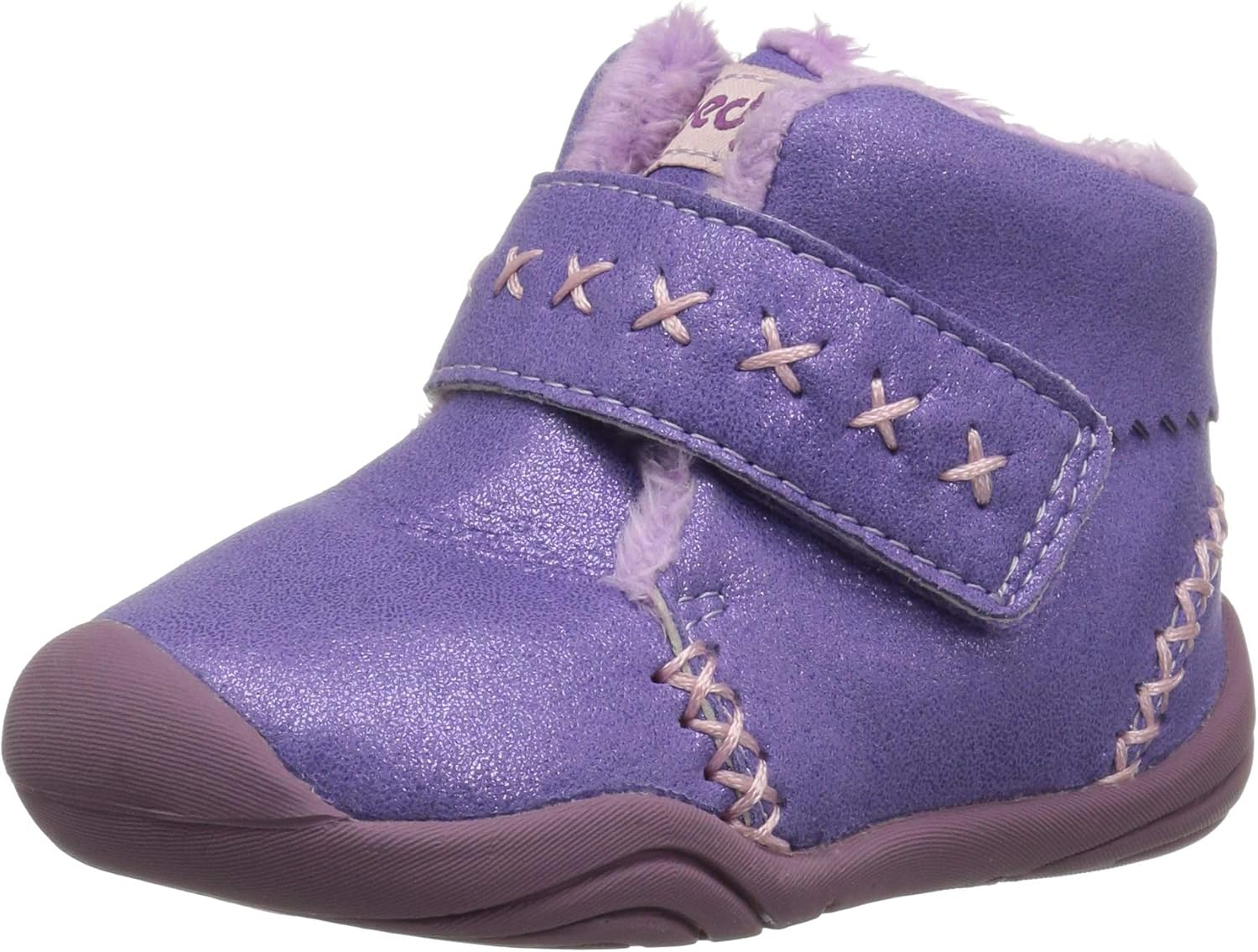 pediped Baby-Girl's Rosa Ankle Boot, Lavender Shimmer, 19 Child EU Toddler (4-4.5 US)