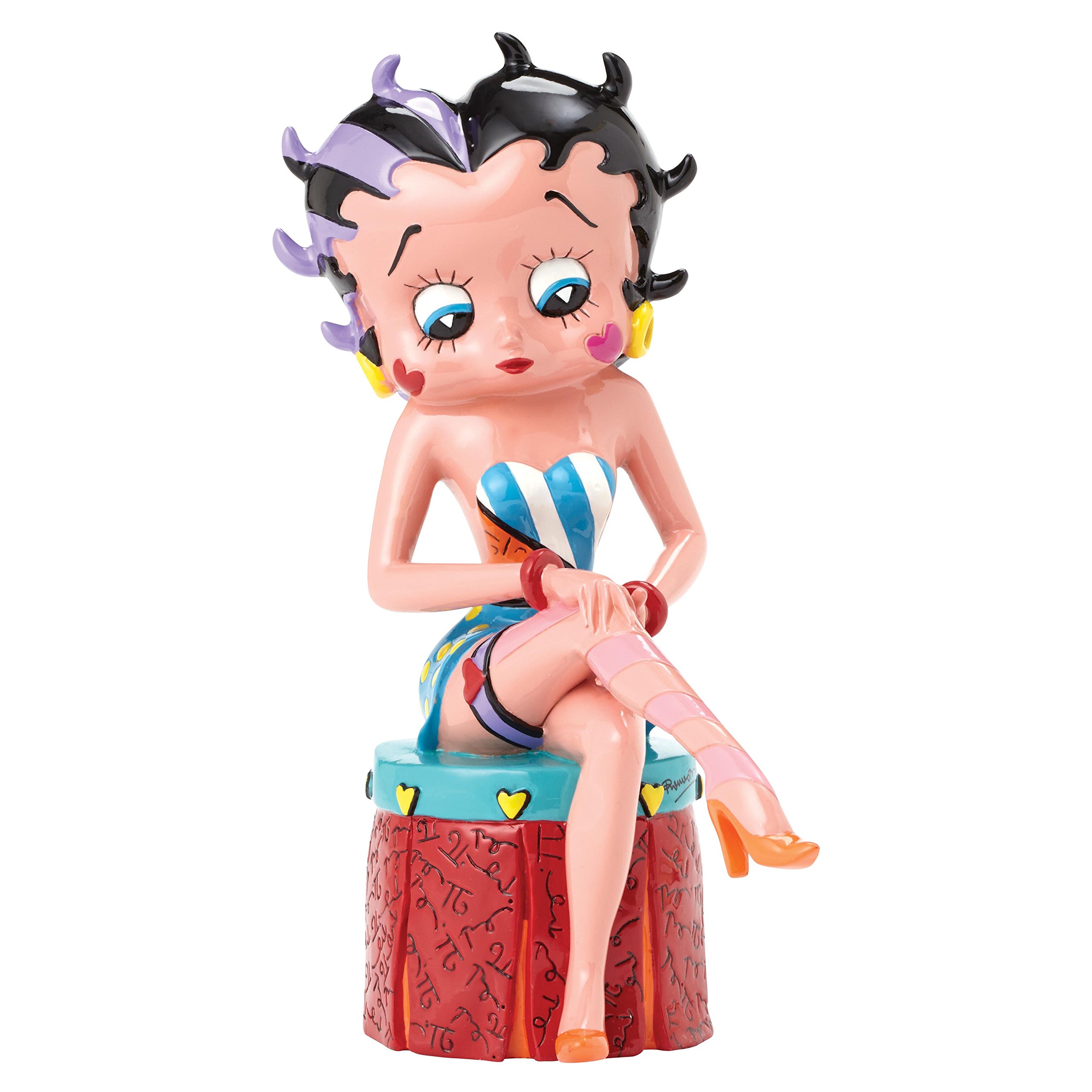 Amazon.com: Enesco Betty Boop by Britto Sitting on Stool Figurine 