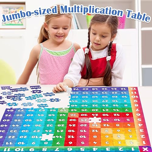 Miniatura 4 de Aizweb Rompecabezas de tabla de multiplicar, mesa de juegos de multiplicación de 21 x 21 pulgadas para niños a partir de 7 años, juego de