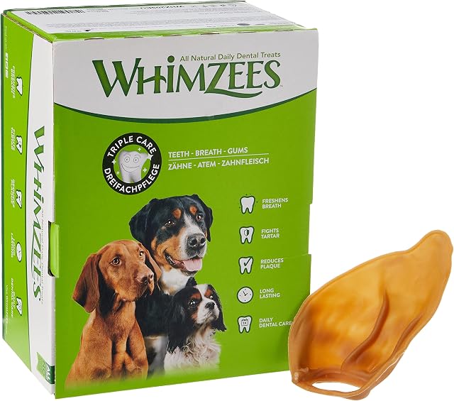 Whimzees Natural Dental Dog Treats Veggie Ear, 1 x 18