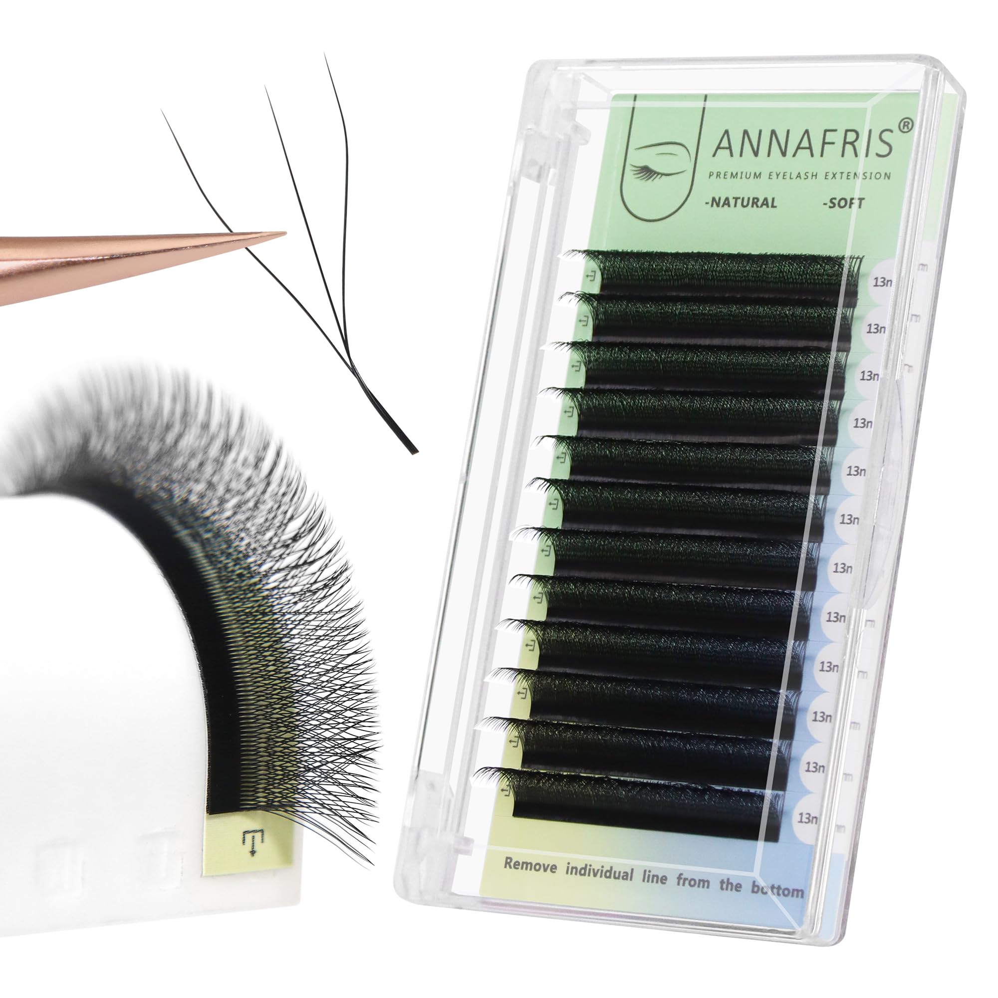 ANNAFRIS 3D W Extensiones de Pestañas 0.07 L 8-12mm Pelo a Pelo Pestañas Volumen Ruso Pestañas Prefabricadas Fan Lash(3d 0.07L 8-12mm)