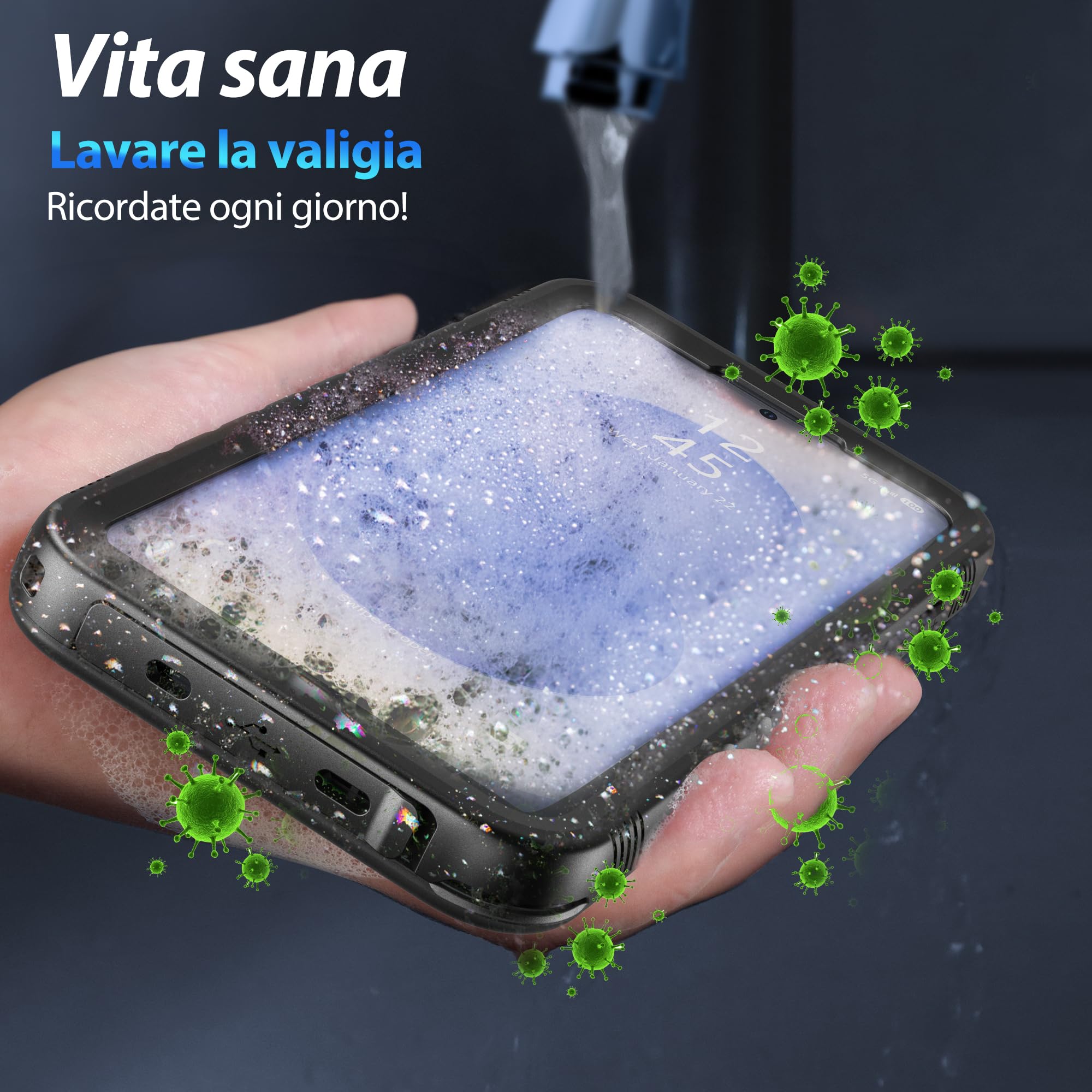 SPORTLINK Cover per Samsung Galaxy S25 Impermeabile - 360 Full Body Armor Protettiva S25 Case [IP68 Waterproof] [6FT Antiurto] Custodie Antipolvere Subacquea con Fotocamera/Schermo Protezione