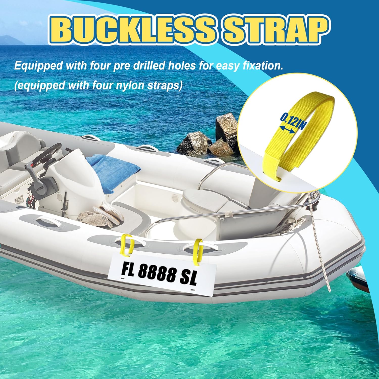 Registration Sticker Plate, 2 pcs Boat Registration Plate, Boat Registration Number Blank Board for Inflatable Dinghy