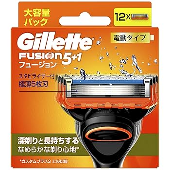 Gillette Fusion5+1 替刃・電動タイプ・12枚入り4箱セット Amazon.co.jp: ジレット Gillette フュージョン 電動タイプ 替刃
