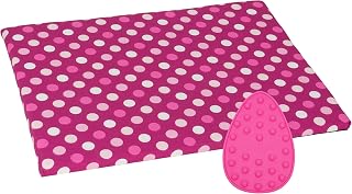 SEMPLIX Bügel Set – Bügelunterlage mit rutschhemmender Rückseite 30 x 40 cm und Mini Bügeleisenablage 10,5 x 15,5 cm (pink)