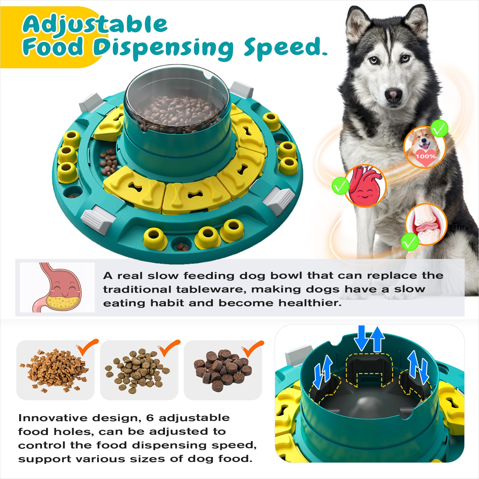 KADTC 4 niveaux de défi étape par étape, marque et design américains, jouet puzzle pour chien débutant à avancé pour chiens intelligents, casse-tête, nourriture lente, jouet d'enrichissement de