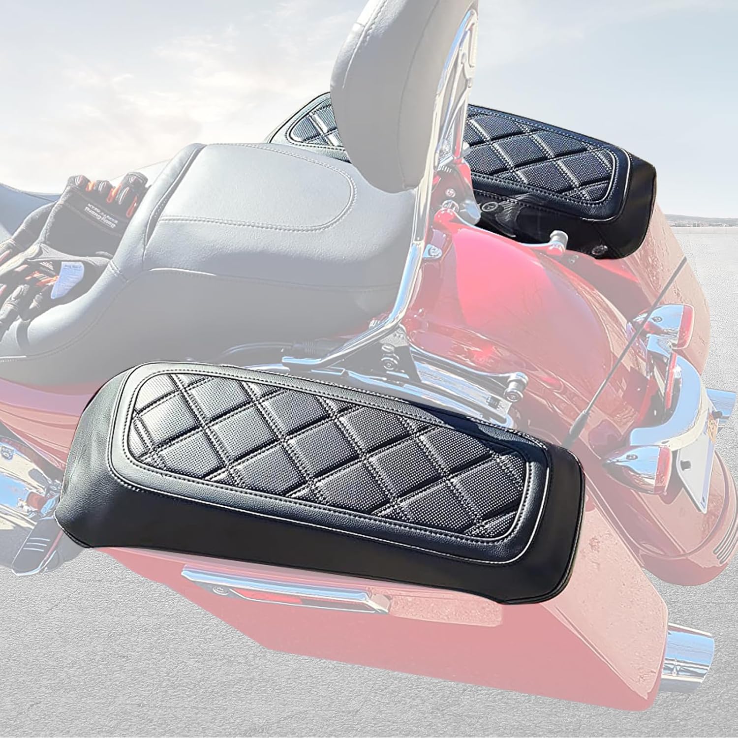 WOWTK Hard Saddlebag Lid Bra/Covers for Harley Touring