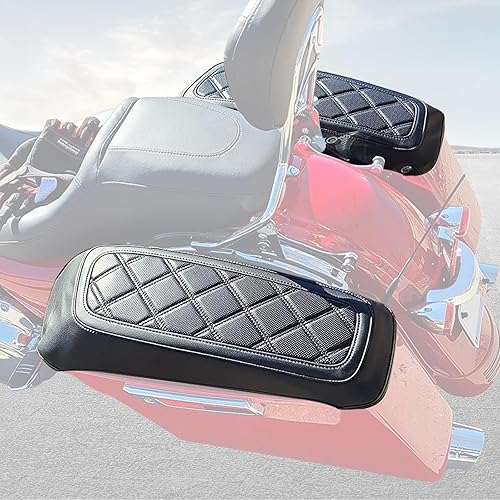 Miniatura 5 de WOWTK Brasier duro con tapa de alforja para Harley Davidson modelos Touring Road Glide FLTRX Electra Glide FLHT Road King FLHR Street Glide FLHX y