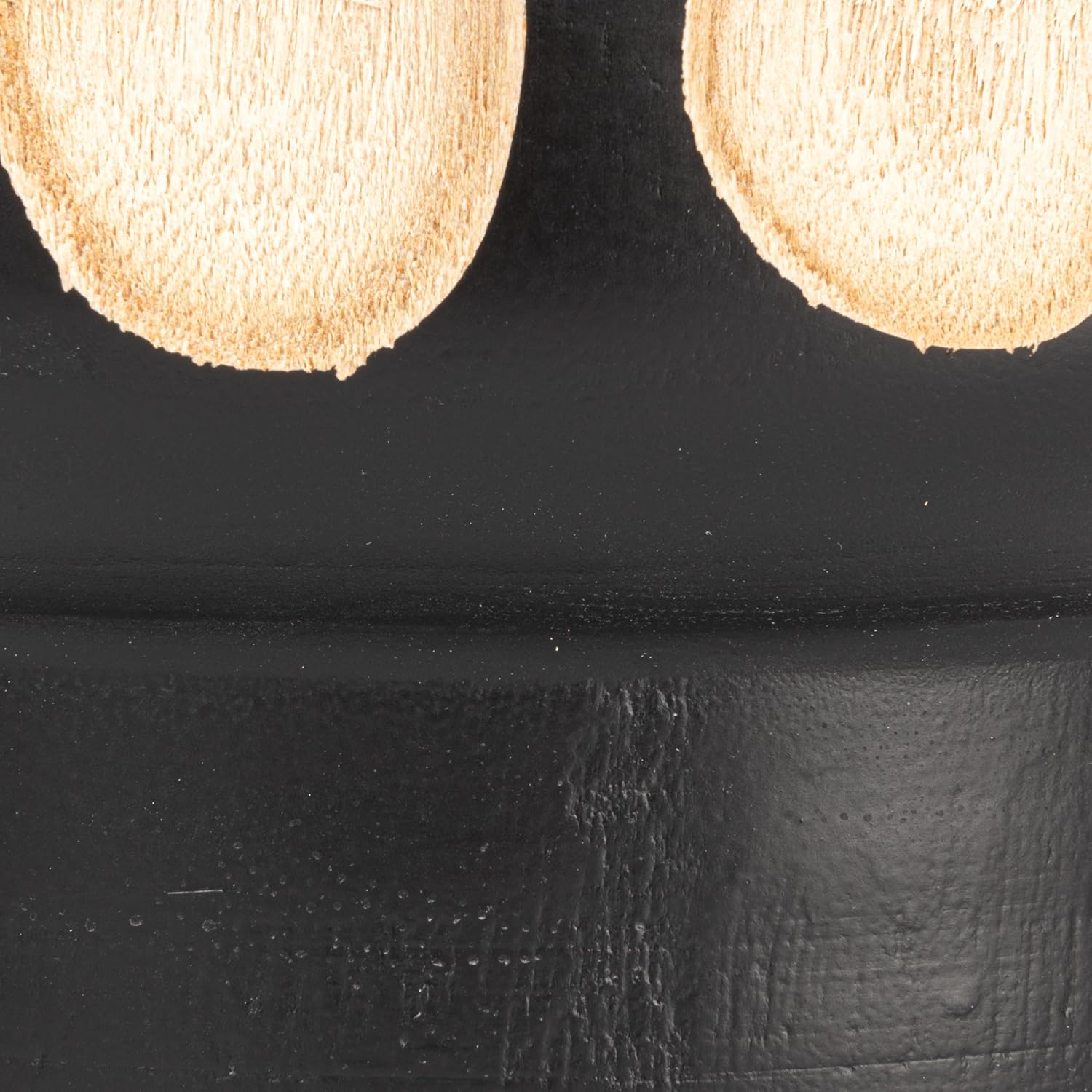 Creative Co-Op Hand-Carved Wood Planter with Dots, Black