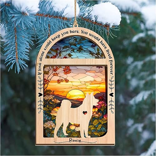 Miniatura 7 de LOVELYPOD Adorno de Navidad personalizado Shiba Inu, adorno de Shiba Inu con nombre, pérdida de mascotas, regalos para los amantes de los perros,