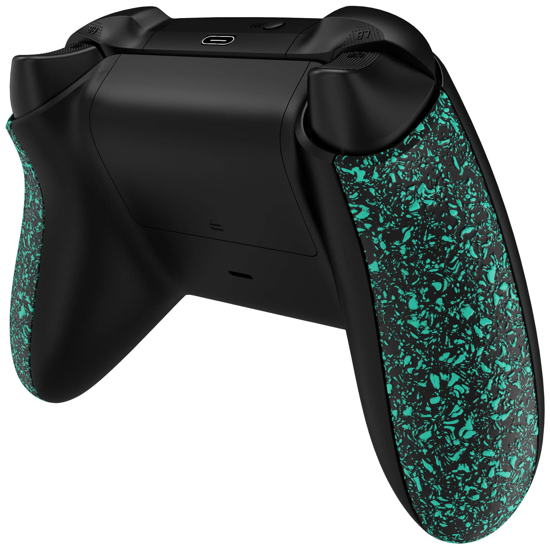 eXtremeRate Grip Cover for Xbox Series X &amp; S Controller, Textured Light Green Non-Slip Back Panels Accessories, Replacement Side Rails Shell for Xbox Wireless Controller