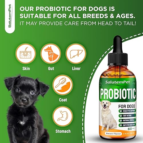 Miniatura 2 de Probióticos para perros  Probióticos líquidos para perros y cachorros  Enzimas prebióticas y digestivas  Apoyo a la flora intestinal y cuidado
