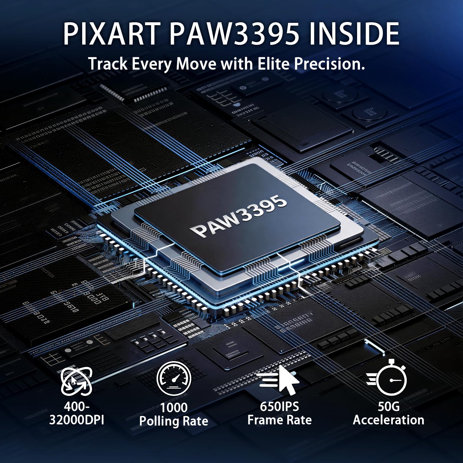 FREEWOLF X AJAZZ AJ159 V2 Ratón Gaming Inalámbrico, Batería Hot Swap, Triple Modo (2.4G/Bluetooth/Cableado), Sensor PAW3395, Ultraligero 54 g, hasta 32000 dpi, Tasa de Sondeo 1000Hz