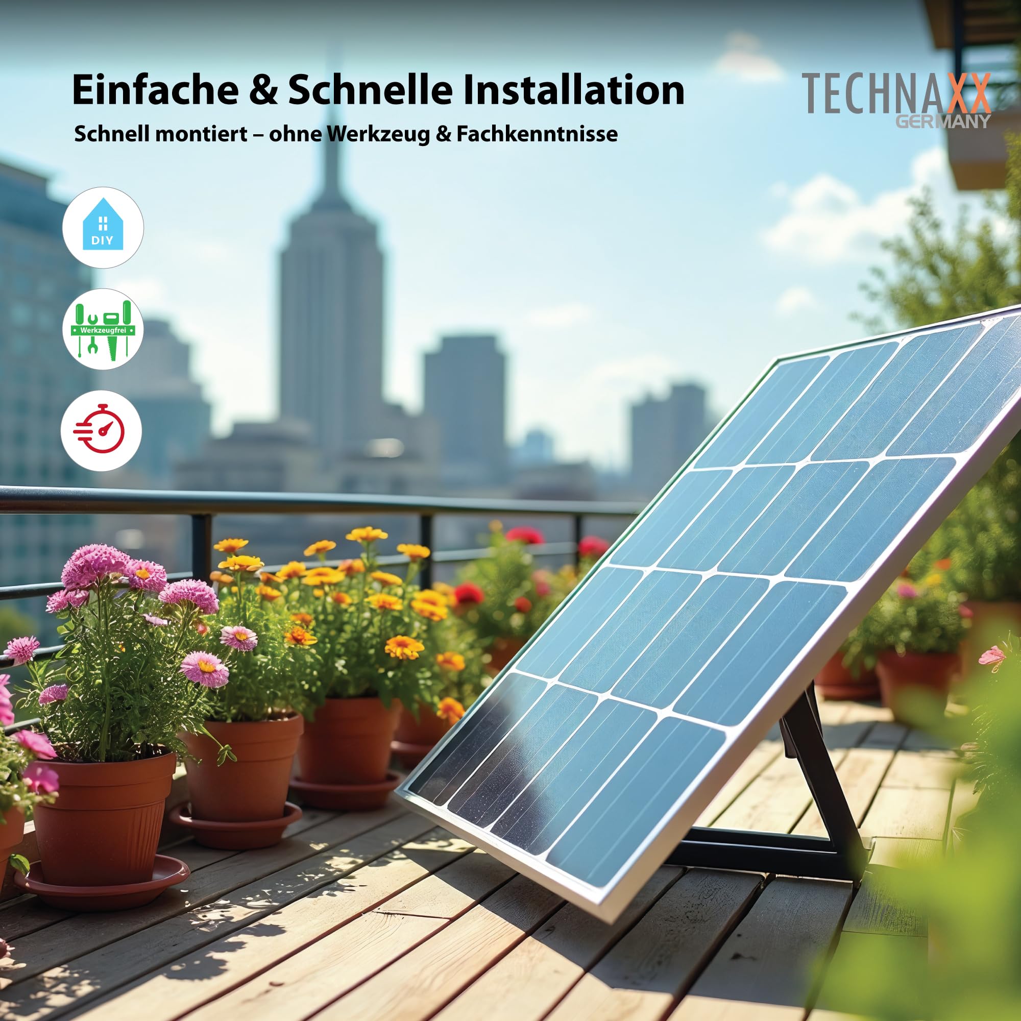 Technaxx flexibles Solar-Panel 100W - Das 100 Watt Solarpanel ist ideal für Camping, Wohnwagen, Boote, Gartenlauben, sowie Balkone etc. – Monokristalline Solarmodule TX-208