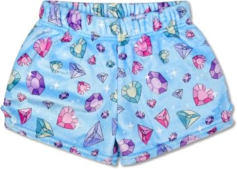iscream Big Girls Silky Soft Pretty Print Plush Fleece Shorts - Flights of Fantasy Collection