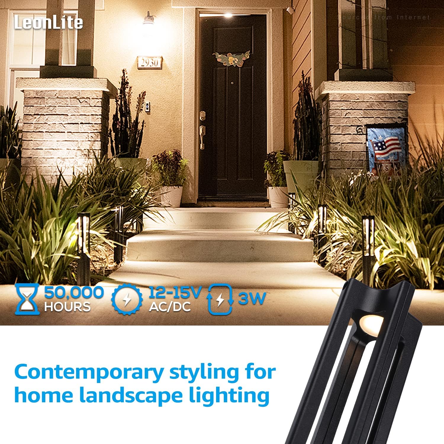 LEONLITE LED Low Voltage Landscape Lights Bundle Low Voltage Wire Connectorss, 10-Pack Landscape Path Lighting with Aluminum Housing, 3000K & 40-Pack Fastlock Wire Connectors for Landscape Lighting