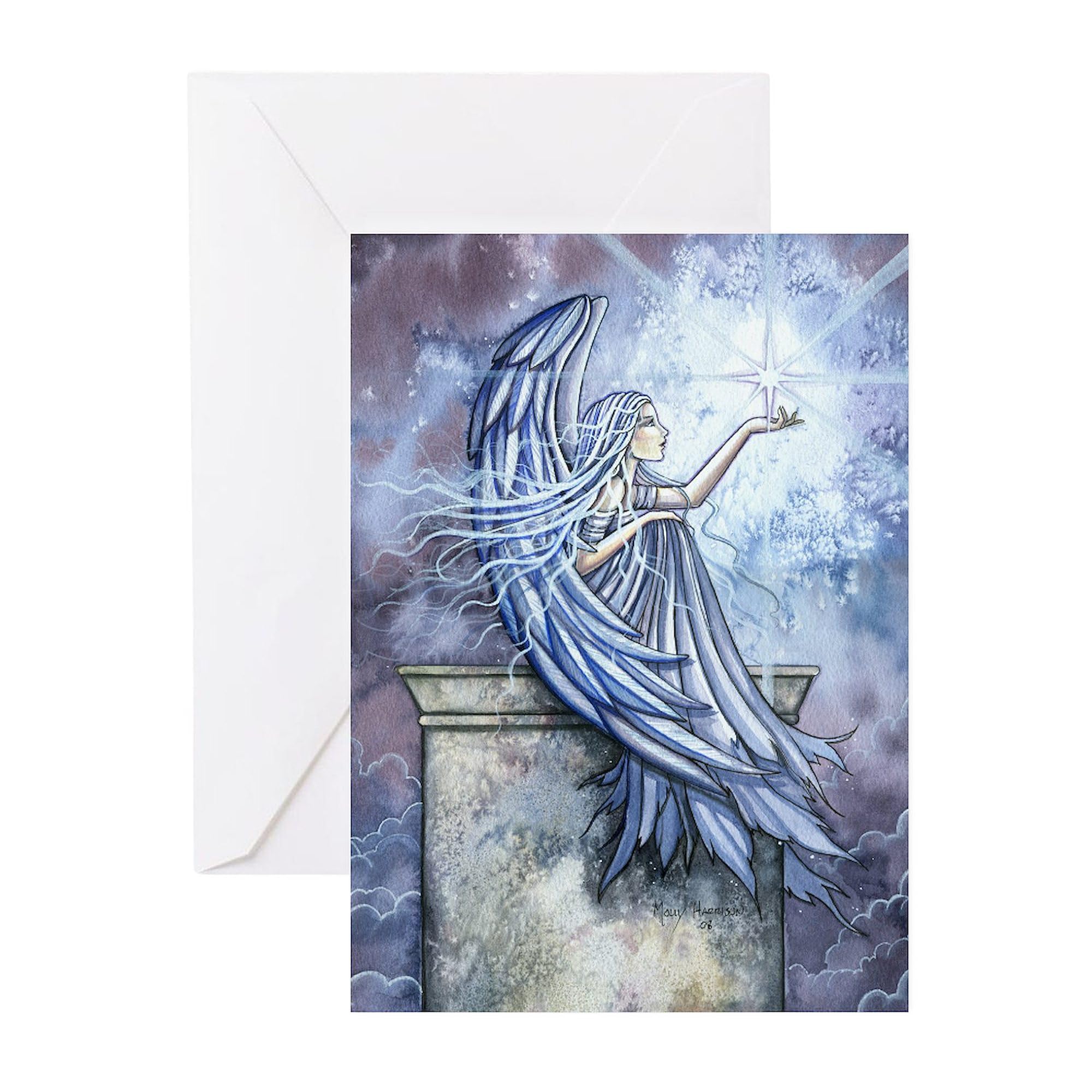 CafePress Angel Greeting Card (20-pack), Note Card with Blank Inside, Birthday Card Glossy