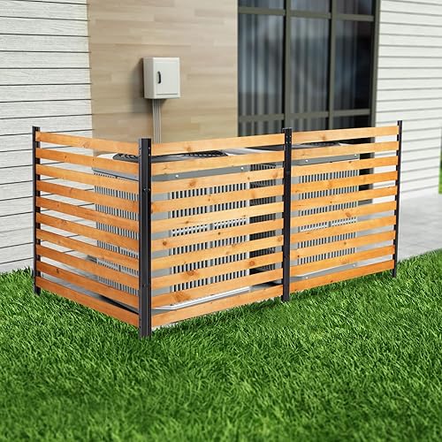 Svarog Outdoor Privacy Screen Fence Panels,Wood Privacy Screen Slatted No-Dig Fence kit for Air Conditioner,Trash Can,Pool Equipment Enclosure,38”H x 42”W,3 Panels