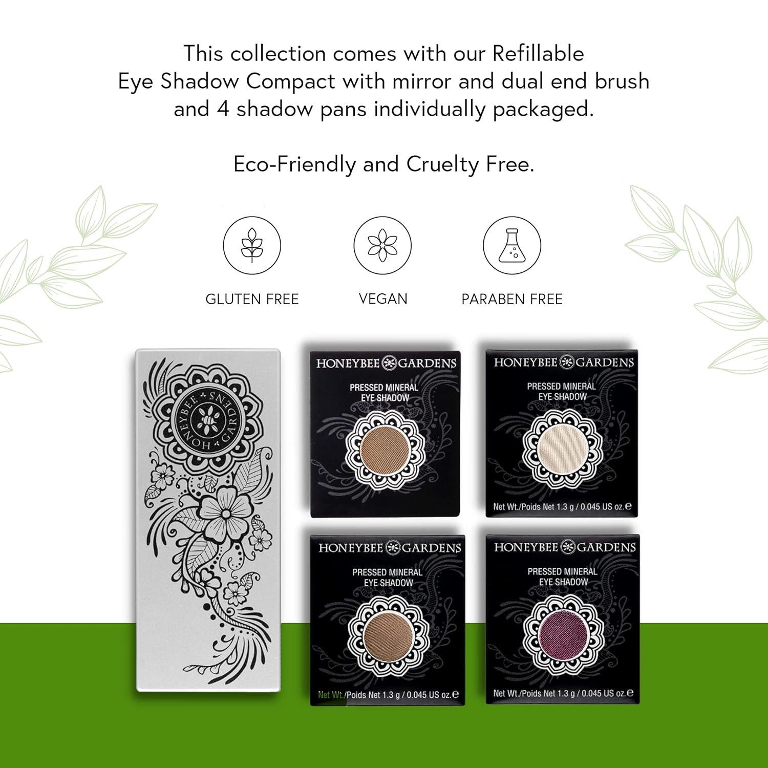 Honeybee Gardens Canyon Sunset Eye Shadow Palette, Clean and Bold, 4 Highly Pigmented Colors With Long Lasting Luxe Finish, Vegan, Cruelty-Free, Gluten-Free, and Paraben-Free, Net Wt 1.3g Each - Image 4