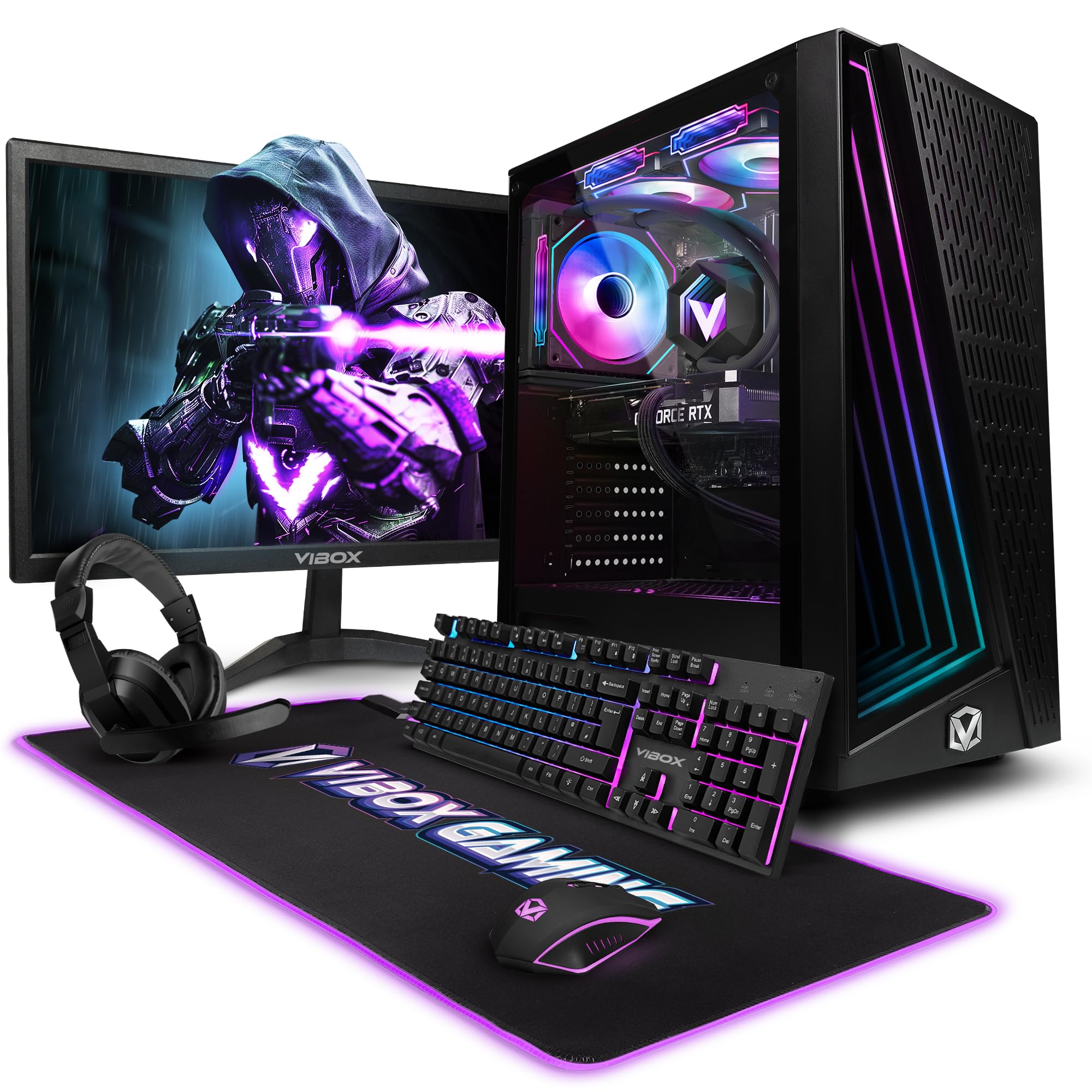 Vibox VIII-518 PC Gaming Completo • Monitor 23" • Intel Core i9 12900KF 16 Cores • Nvidia RTX 3050 6GB • 16GB RAM • 500GB SSD • Windows 11 • WiFi 6 + Bluetooth 5.4