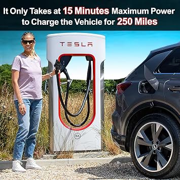 Unitek Tesla Supercharger to CCS Charger Adapter, Max 300W Fast Charge NACS DC to CCS1 Electric Vehicle Charging Adapter Compatible with Tesla Supercharger, Fit for Ford,Rivian,GM EVs