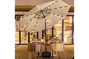 wikiwiki 11ft Solar Led Patio Umbrella with Lights