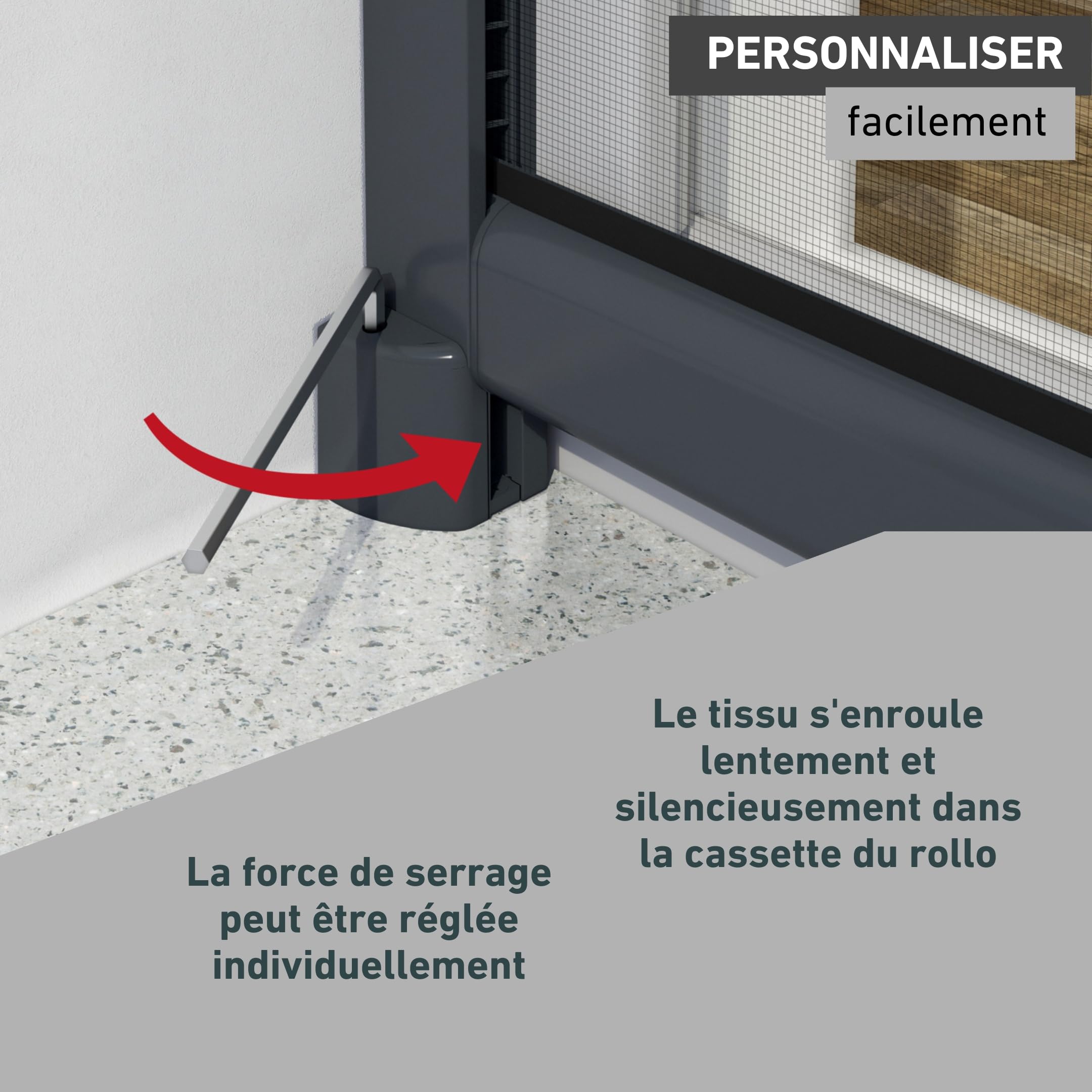 Windhager Store Enrouleur pour Fenetres Plus, Moustiquaire, individuellement découpable, 160 x 160 cm, anthracite, 03893