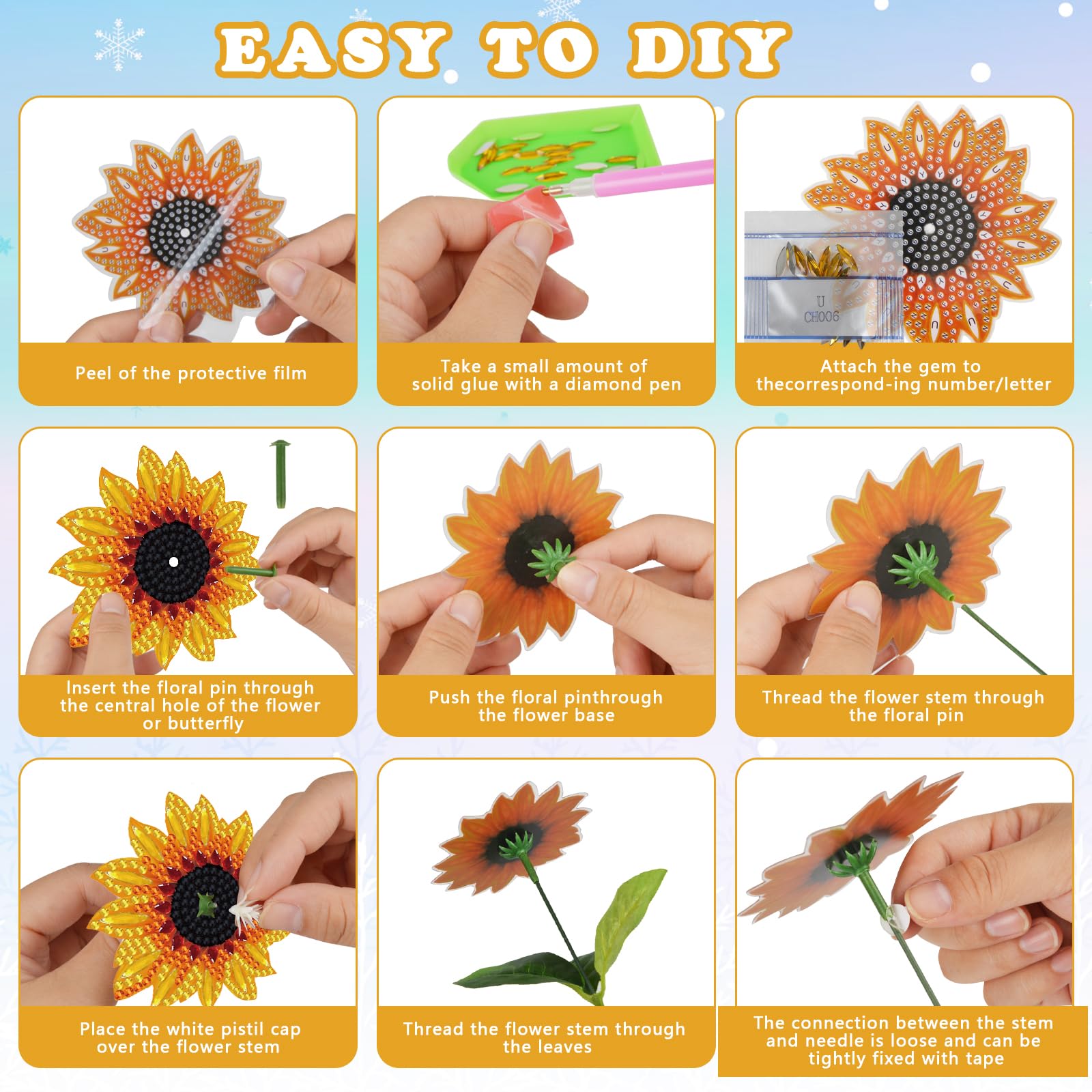 Kit De Peinture Diamant Fleurs Pour Filles 5-12 Ans – Bricolage Complet 10 Bases, Fleurs Et Papillons, Activité Créative éducative