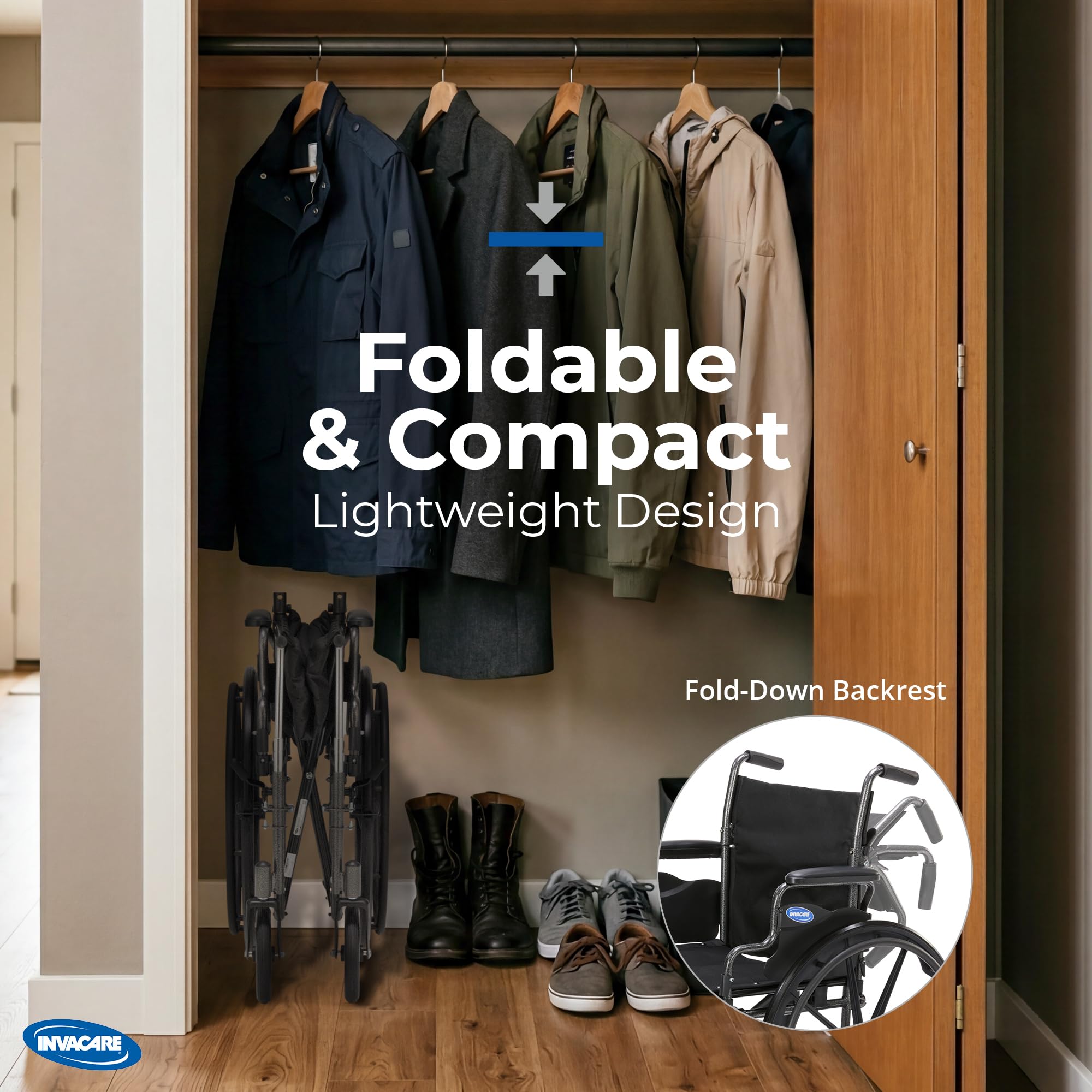 Compact Folding Wheelchair - Invacare -5