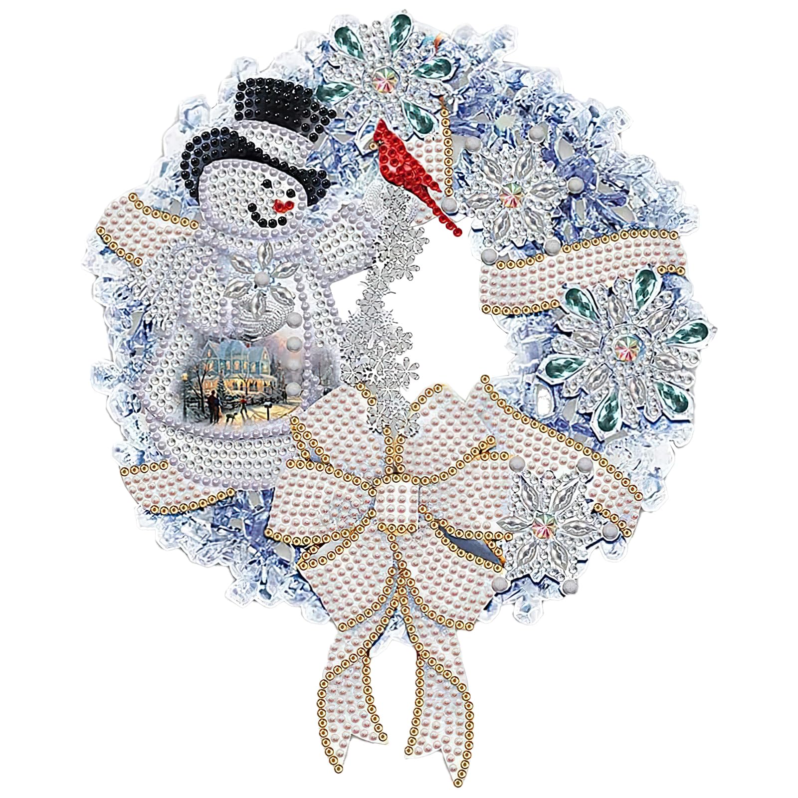 Kunoli Christmas Diamond Art, Diamond Painting Kits for Adults and Kids Christmas Wreath
