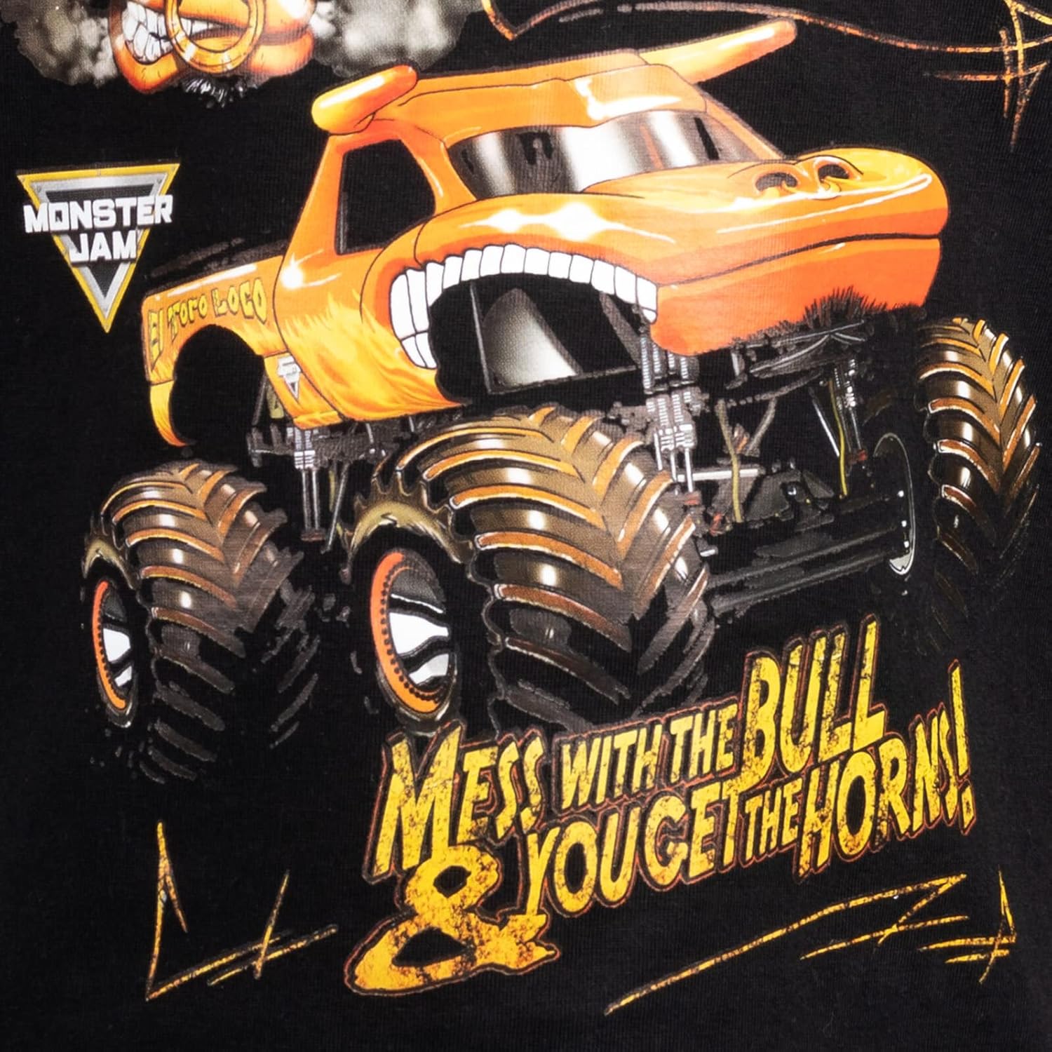 Monster Jam T-Shirt and Mesh Shorts Outfit Set Toddler to Big Kid Grave Digger El Toro Loco Megalodon - Image 5