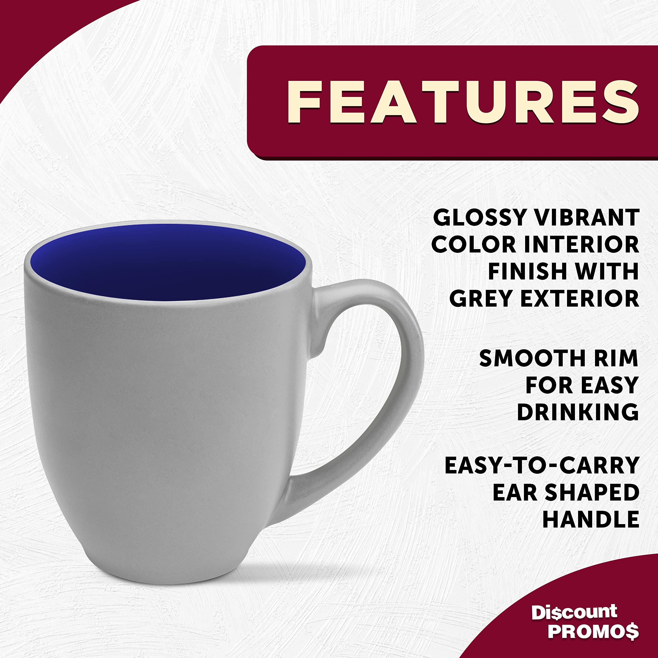 Amazon.com: DISCOUNT PROMOS Pop Out Bistro Two Tone Coffee Mugs 16 oz. Set  of 10, Bulk Pack - Perfect for Coffee, Hot Cocoa and other Beverages - Blue  : Home & Kitchen
