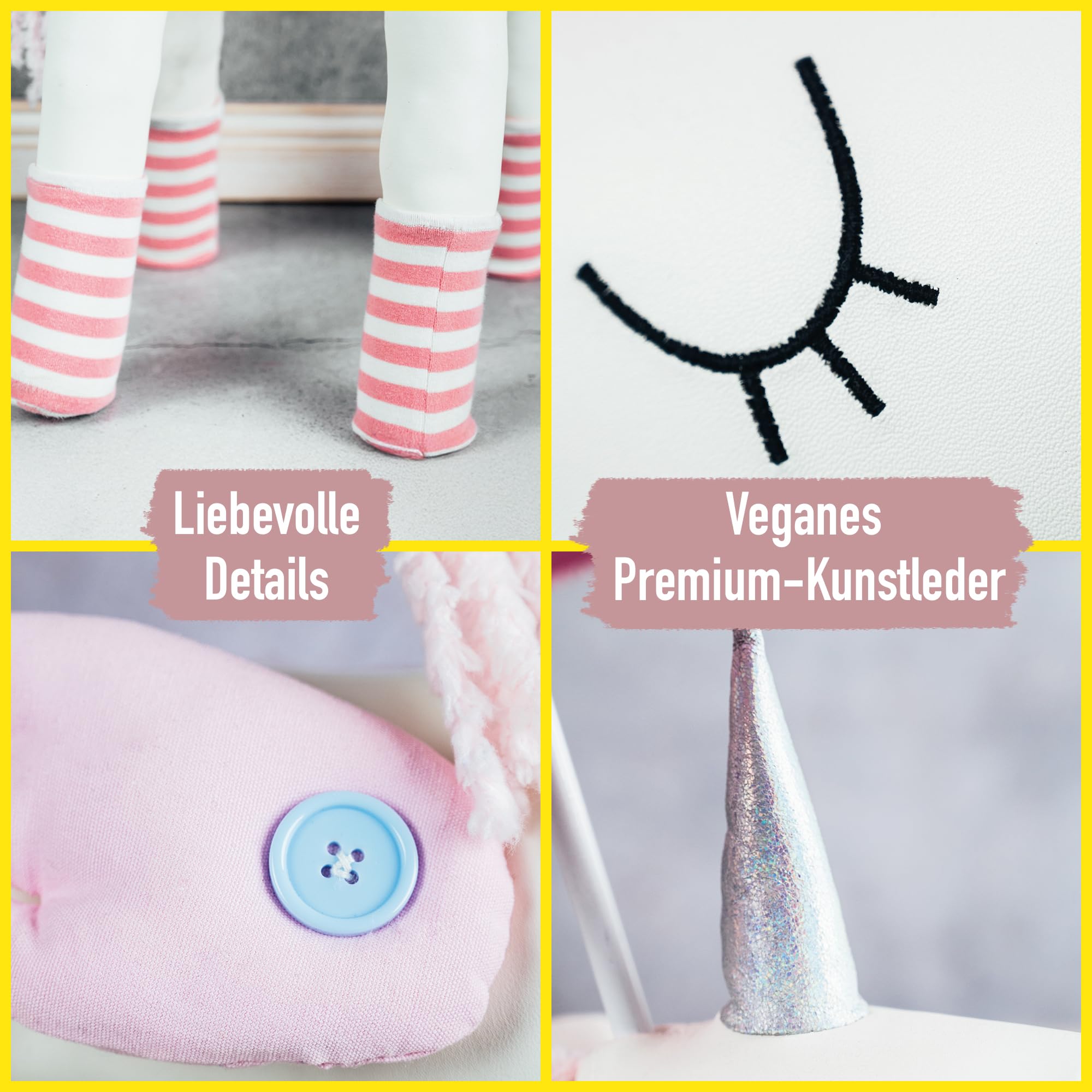 Bonita LED-Stehlampe Einhorn 120 cm veganes Leder Kinderzimmer Stehleuchte