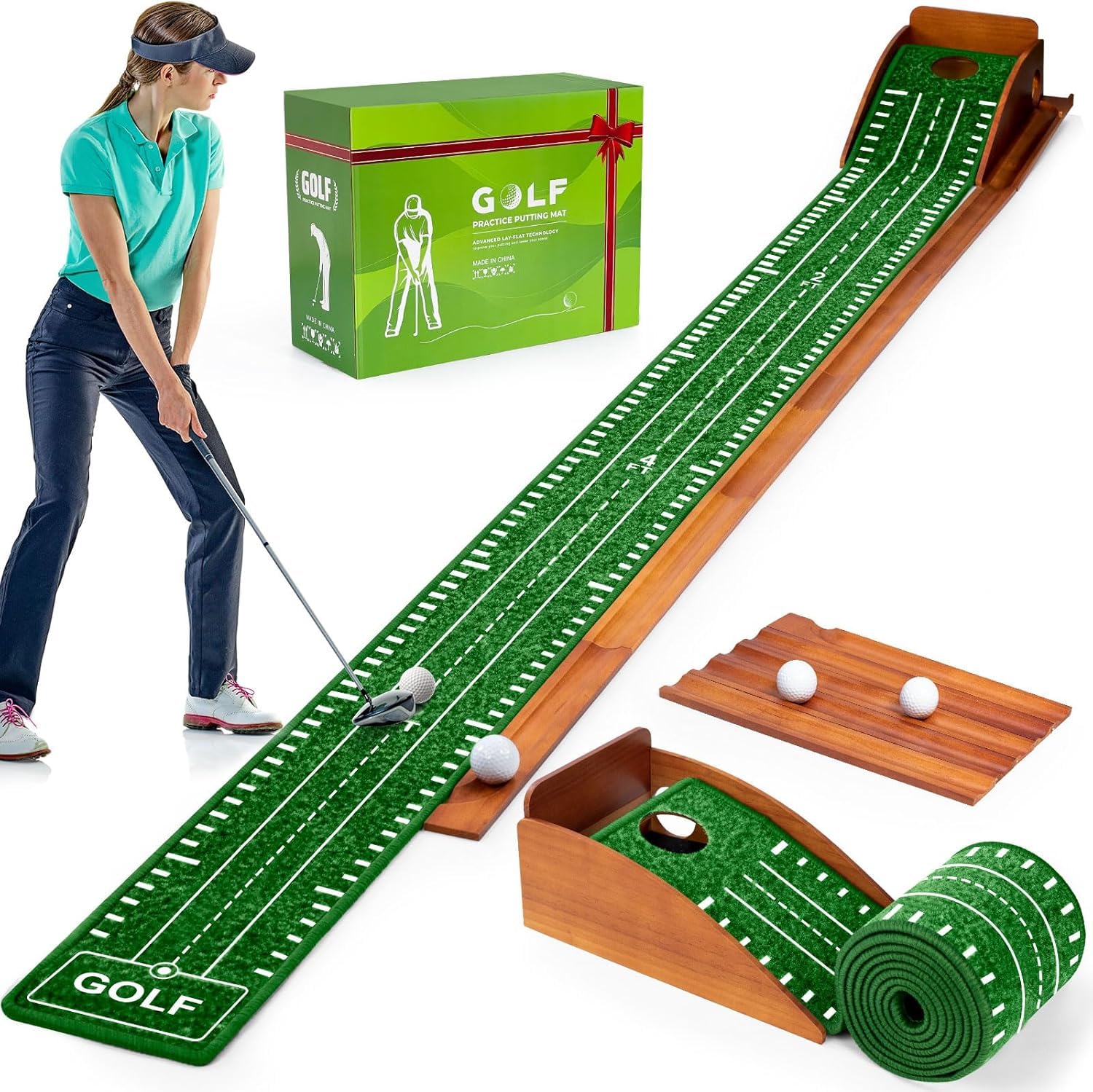 Putting Matte, Minigolf für Zuhause, Golf Putting Matte, Putting Green Indoor, Minigolf, Golfmatte, Indoor Golf