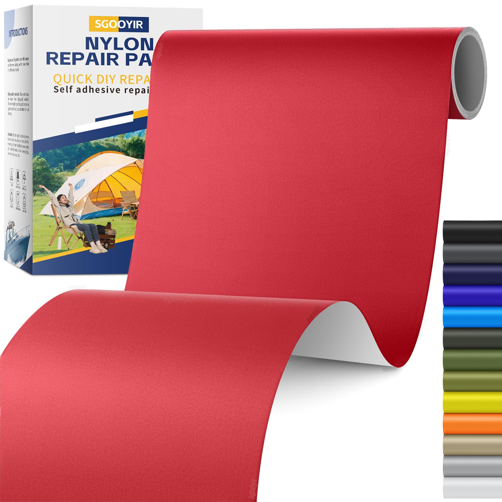 zelt flicken selbstklebend Nylon Stoff, Reparaturset Selbstklebend Patches Colour:RED Aufbewahrungsbox mit Deckel Kinder: Category:Fahrräder 20 Zoll bis 24 Zoll_VP 225