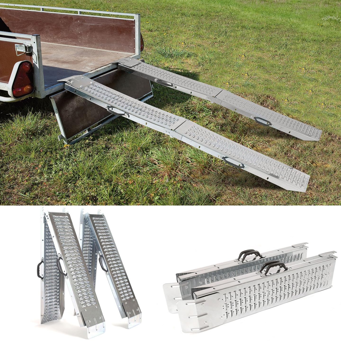 IDMarket - Set de 2 rampes pliables galvanisées spécial chargement