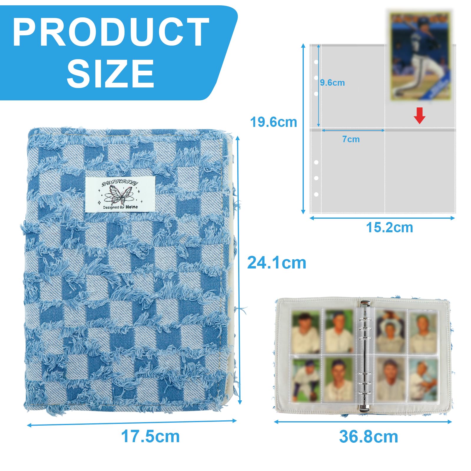 Magic Card Binder, Card Binder, Trading Card Album, Toploader Binder with 20 Sheets 4 Pockets per Page - Image 2