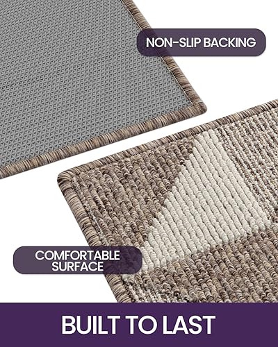 Miniatura 4 de DEXI Tapetes para puerta de entrada, antideslizante, lavable, absorbente, resistente a la suciedad en el interior, tapete de entrada de perfil bajo,