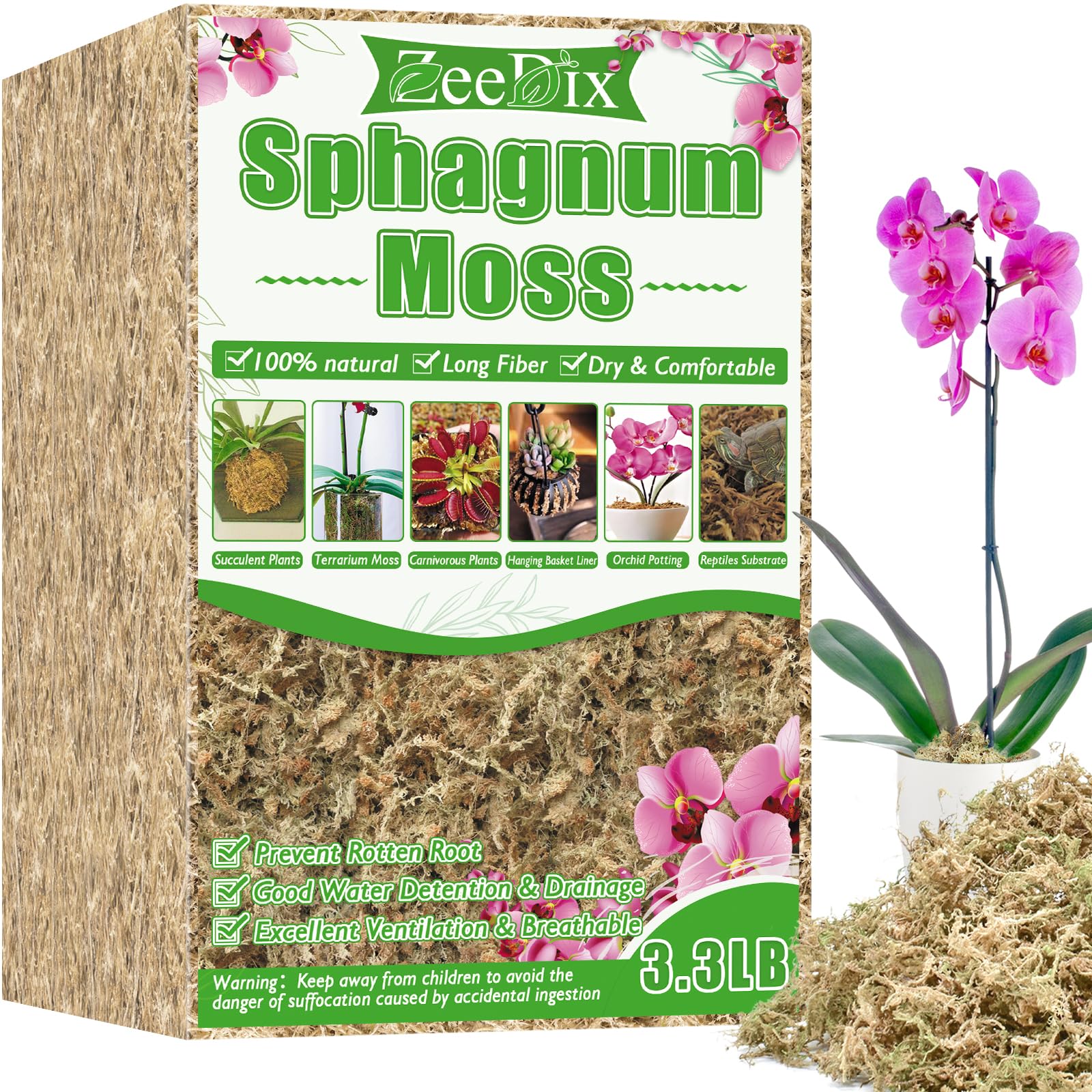 ZeeDix Long Fiber Sphagnum Moss