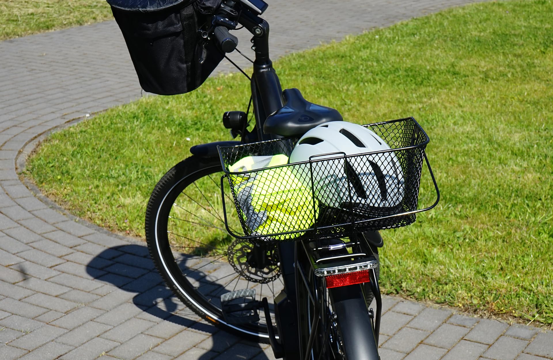 Cestino Posteriore Rettangolare Nero Portapacchi Bici Olanda - City Bike - R E - Foto 7