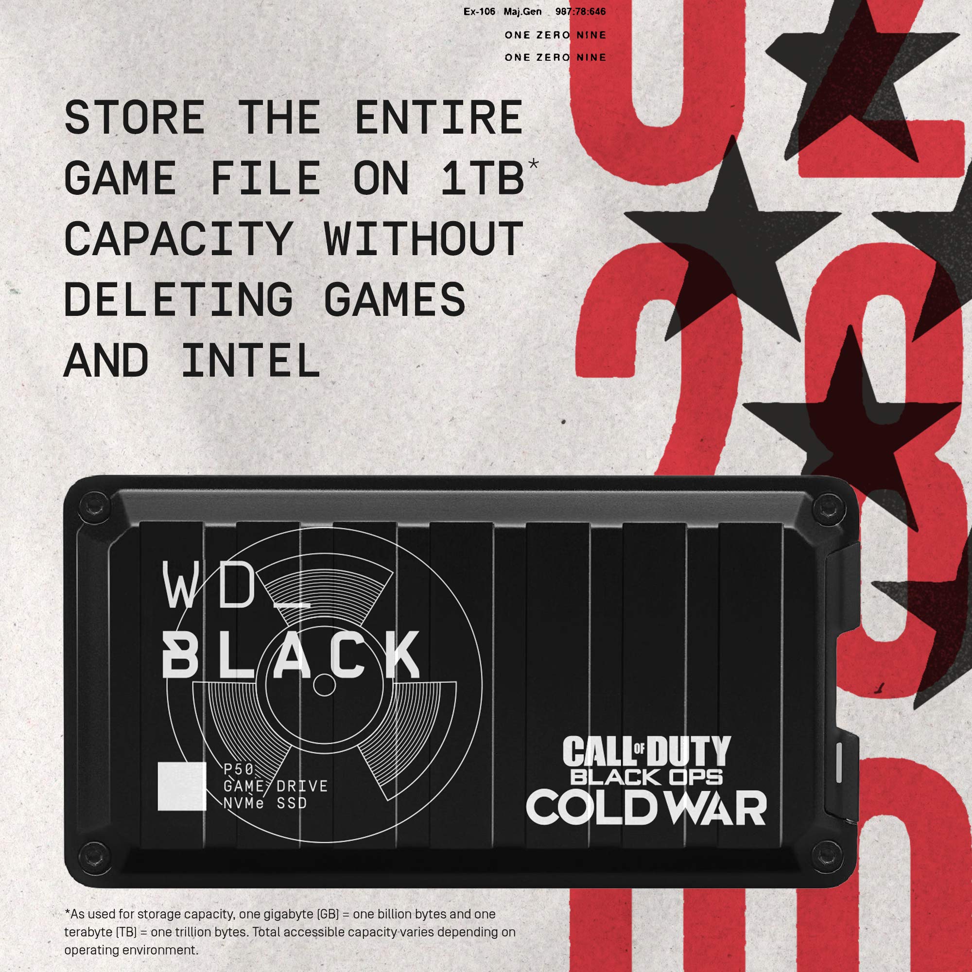 WD_BLACK P50 1TB NVMe SSD Game Drive, Call of Duty: Black Ops Cold War Special Edition