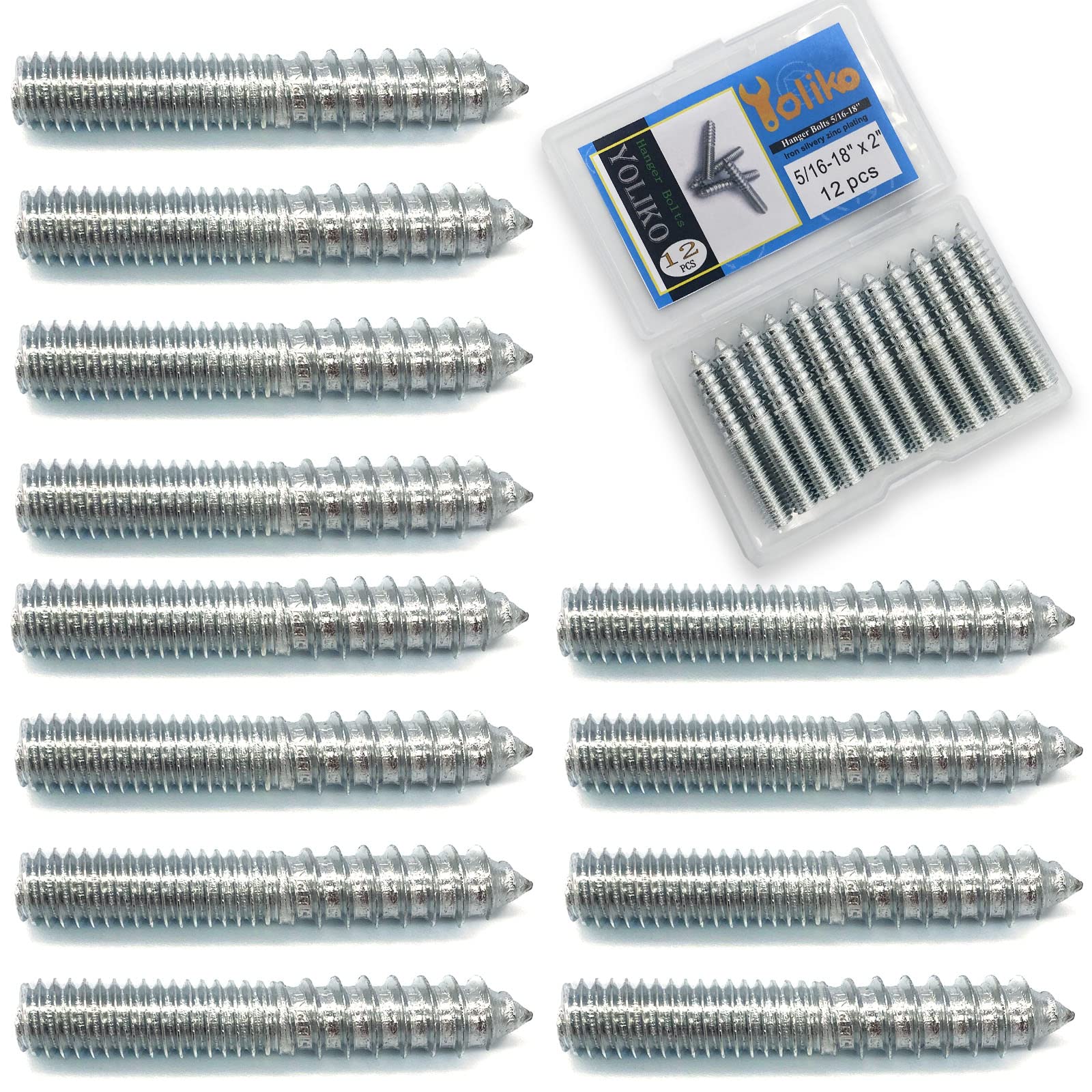 8 Pack 3/8-16 Hanger Bolts - Furniture Assembly -8
